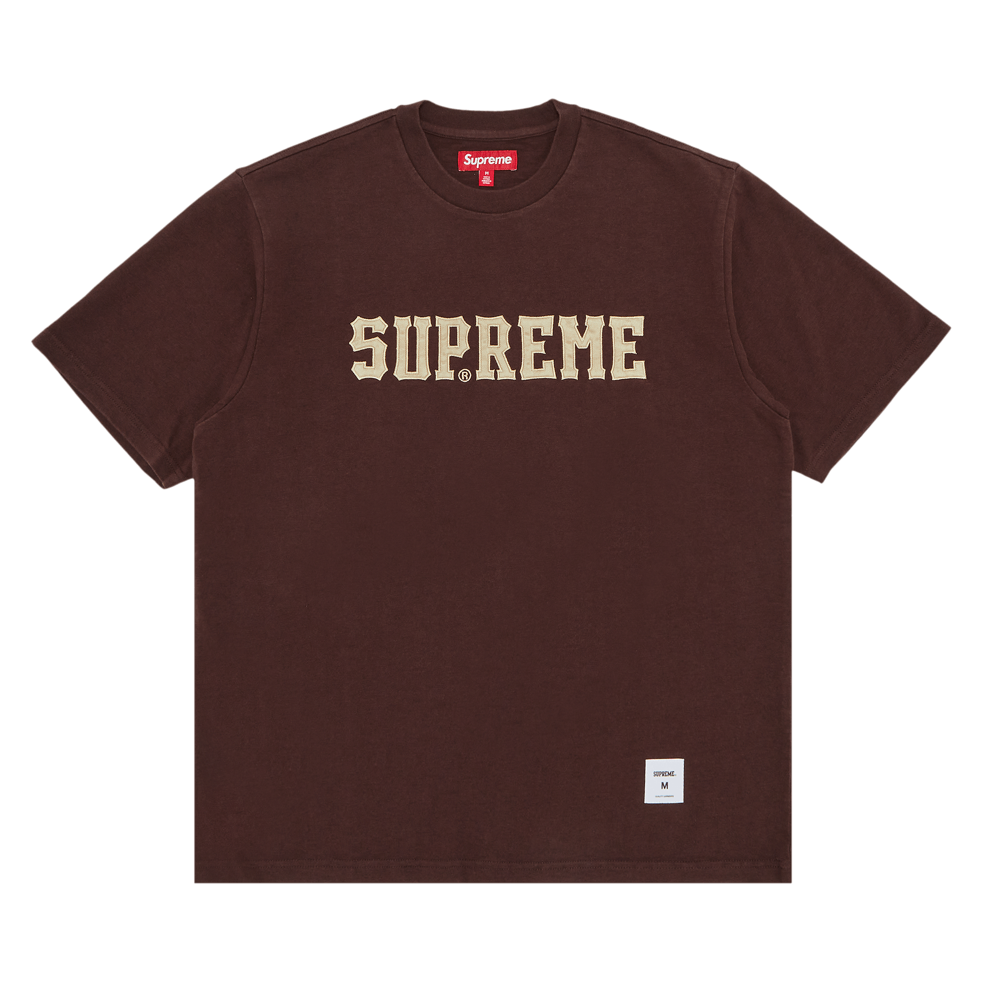 Supreme Twill Appliqué Short-Sleeve Top 'Brown'