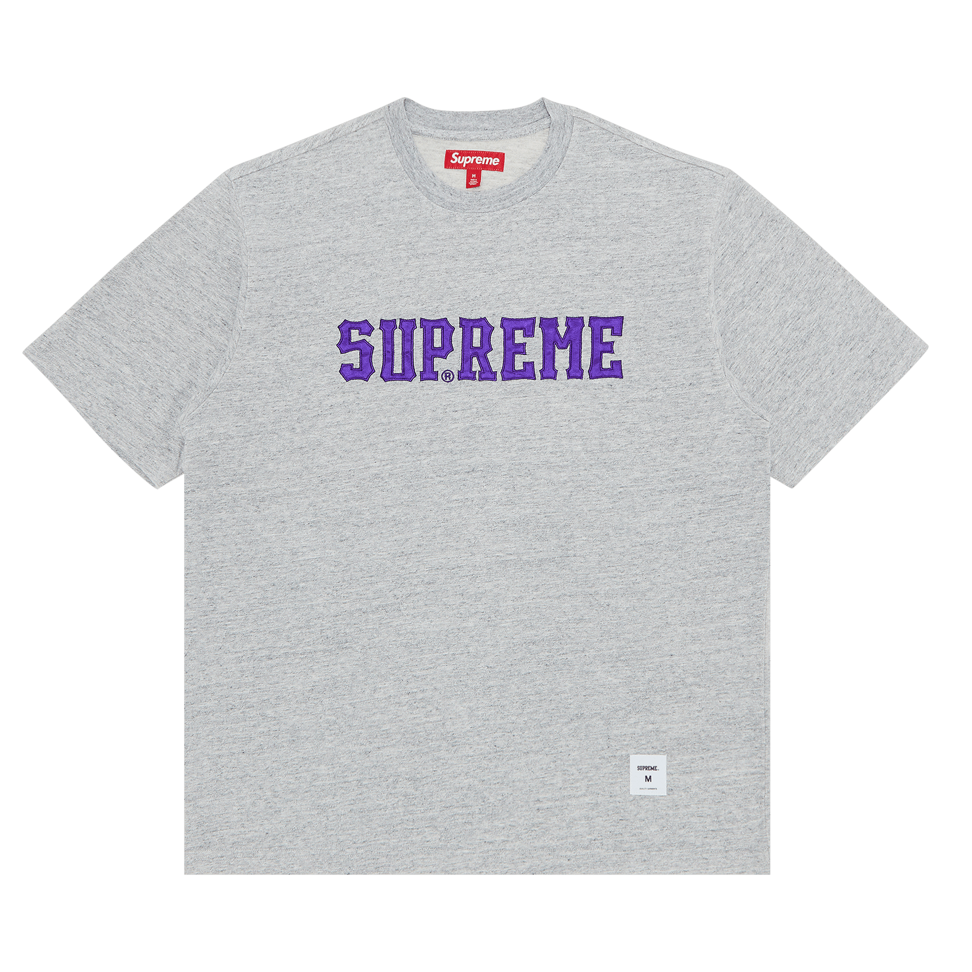 Supreme Twill Appliqué Short-Sleeve Top 'Heather Grey'