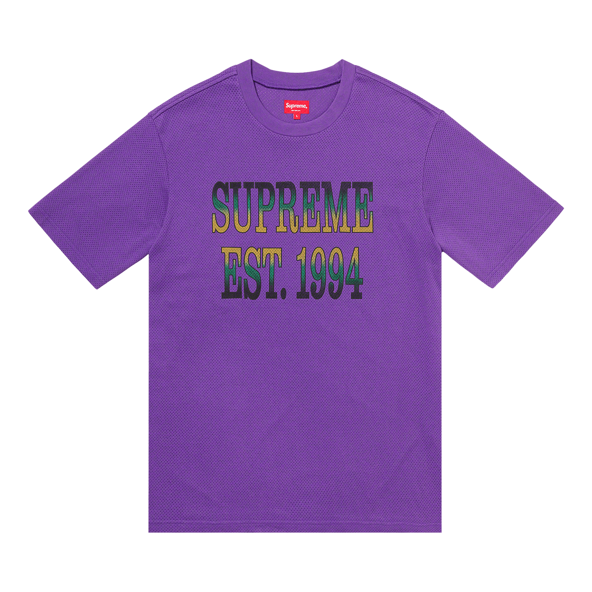 Supreme Cotton Mesh Logo Gradient Short-Sleeve Top 'Purple'