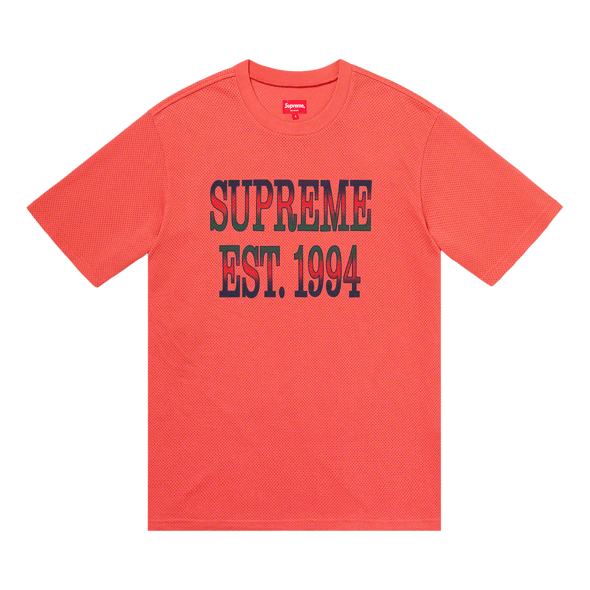 Supreme Cotton Mesh Logo Gradient Short-Sleeve Top 'Dark Coral'