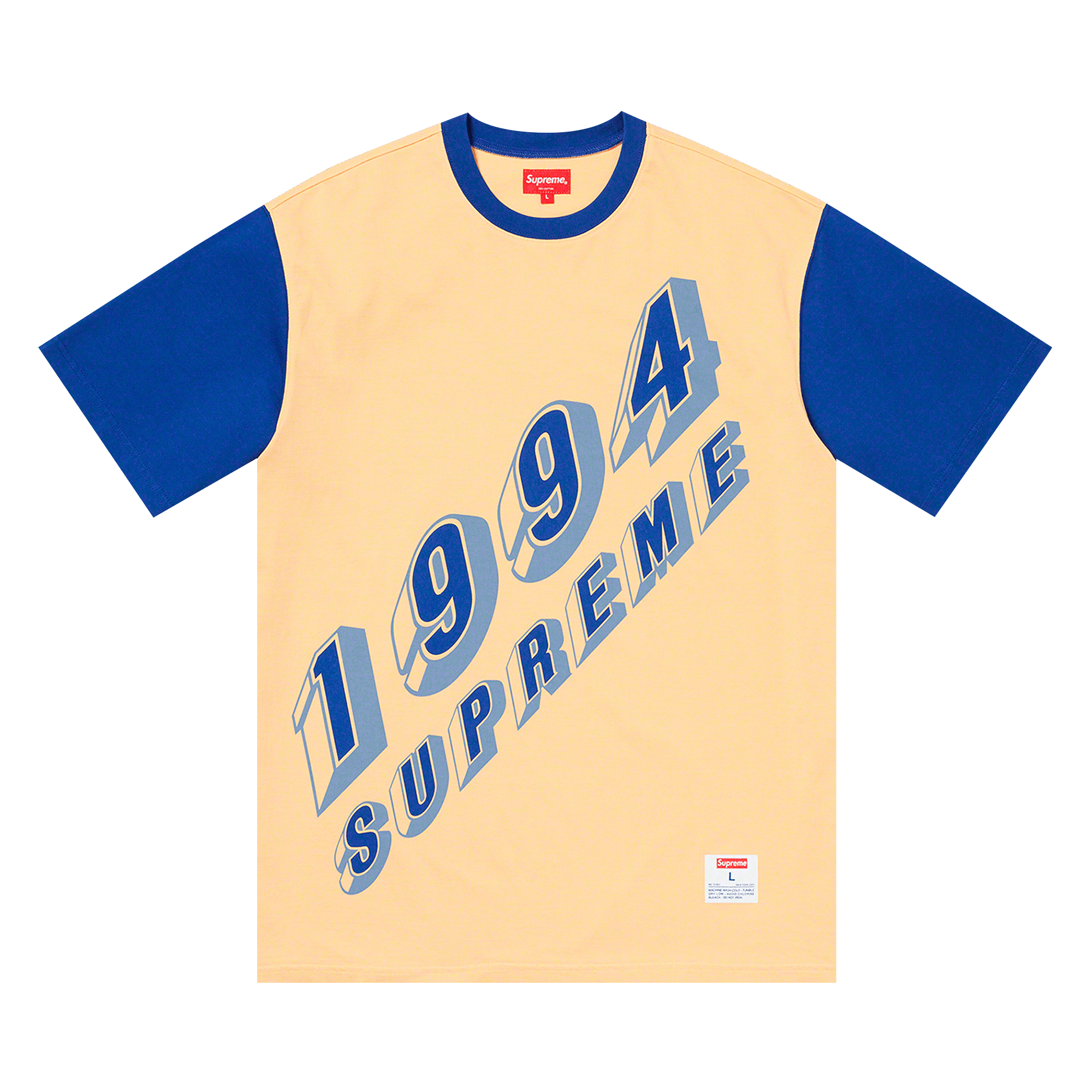 Supreme Bevel Text Ringer Tee 'Light Yellow'