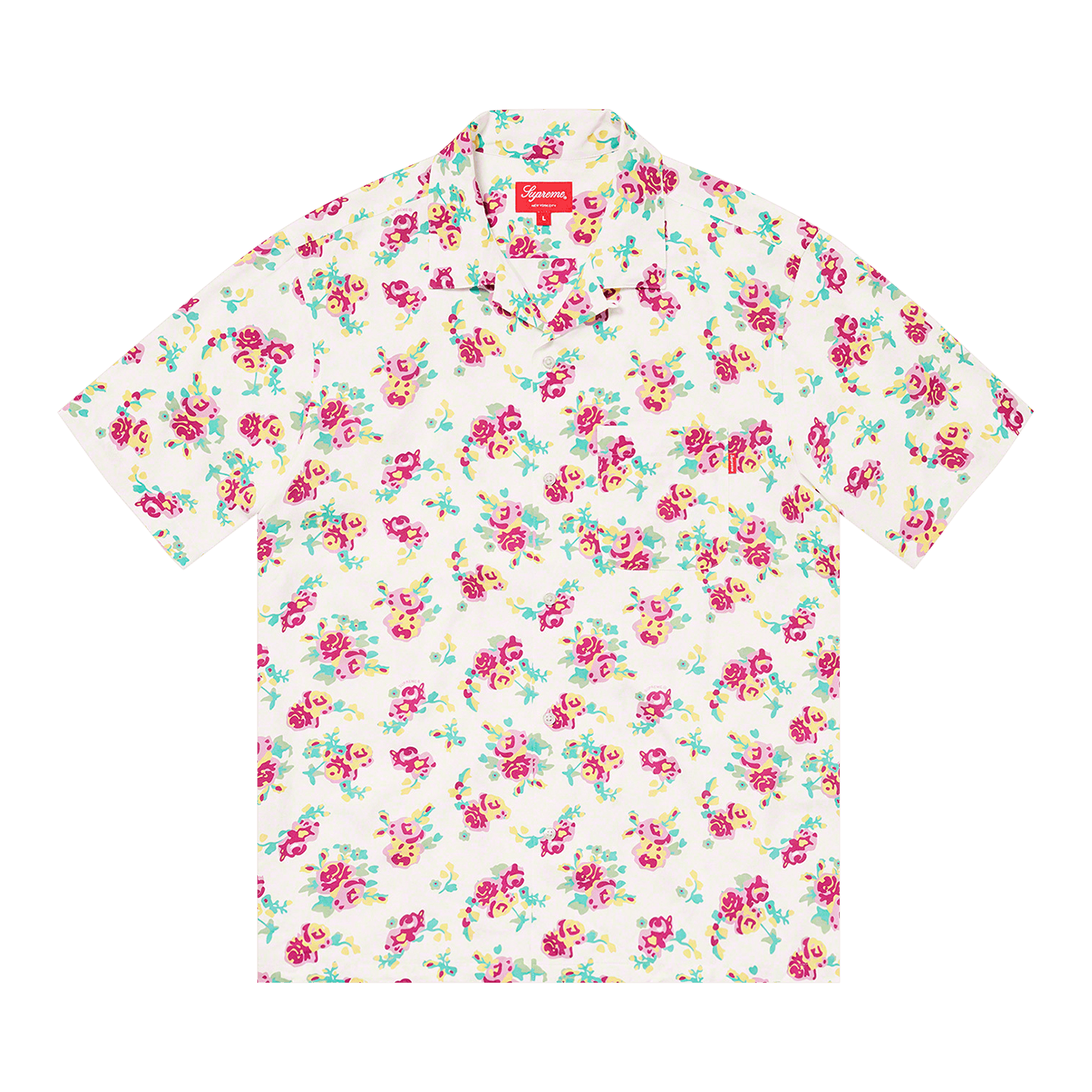 Supreme Floral Rayon Short-Sleeve Shirt 'White'