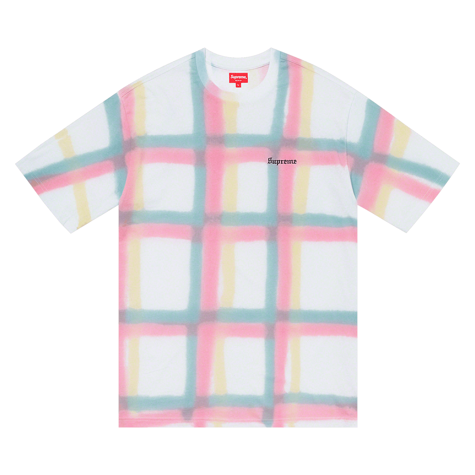 Supreme Sprayed Plaid Short-Sleeve Top 'White'