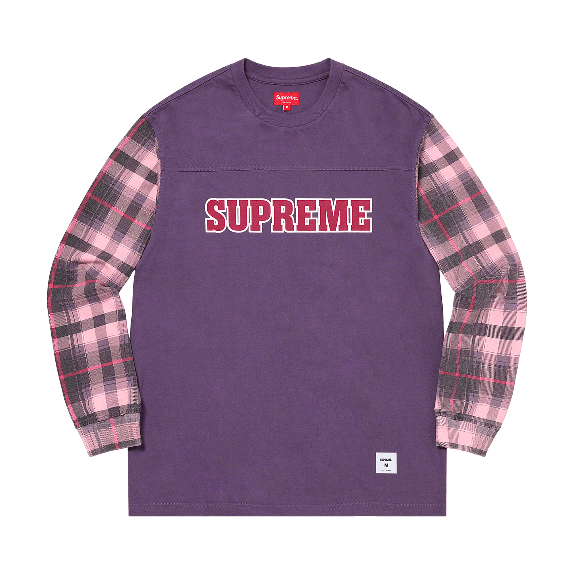 Supreme Plaid Sleeve Long-Sleeve Top 'Dusty Purple'