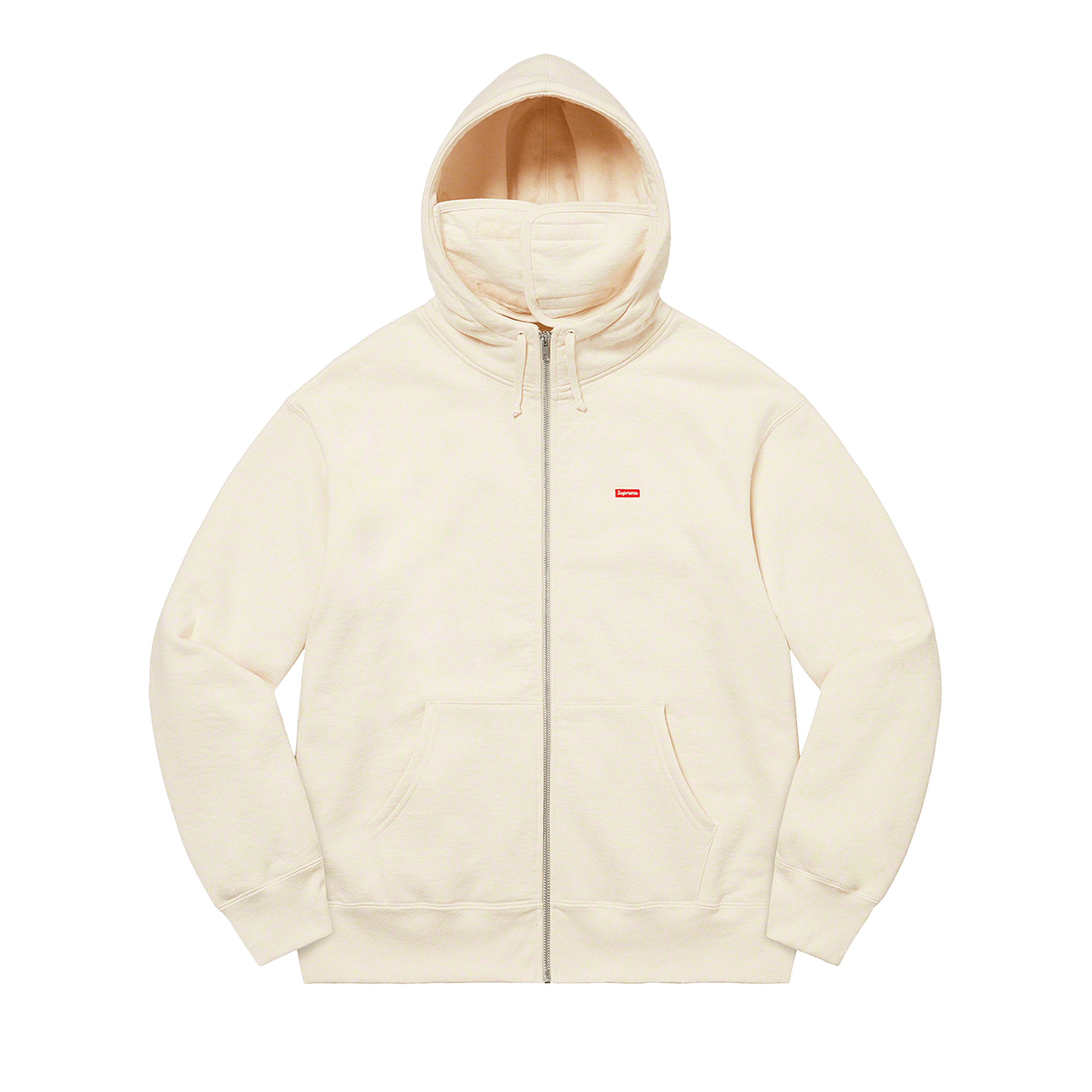 Supreme Small Box Facemask Zip Up Hooded Sweatshirt 'Natural'
