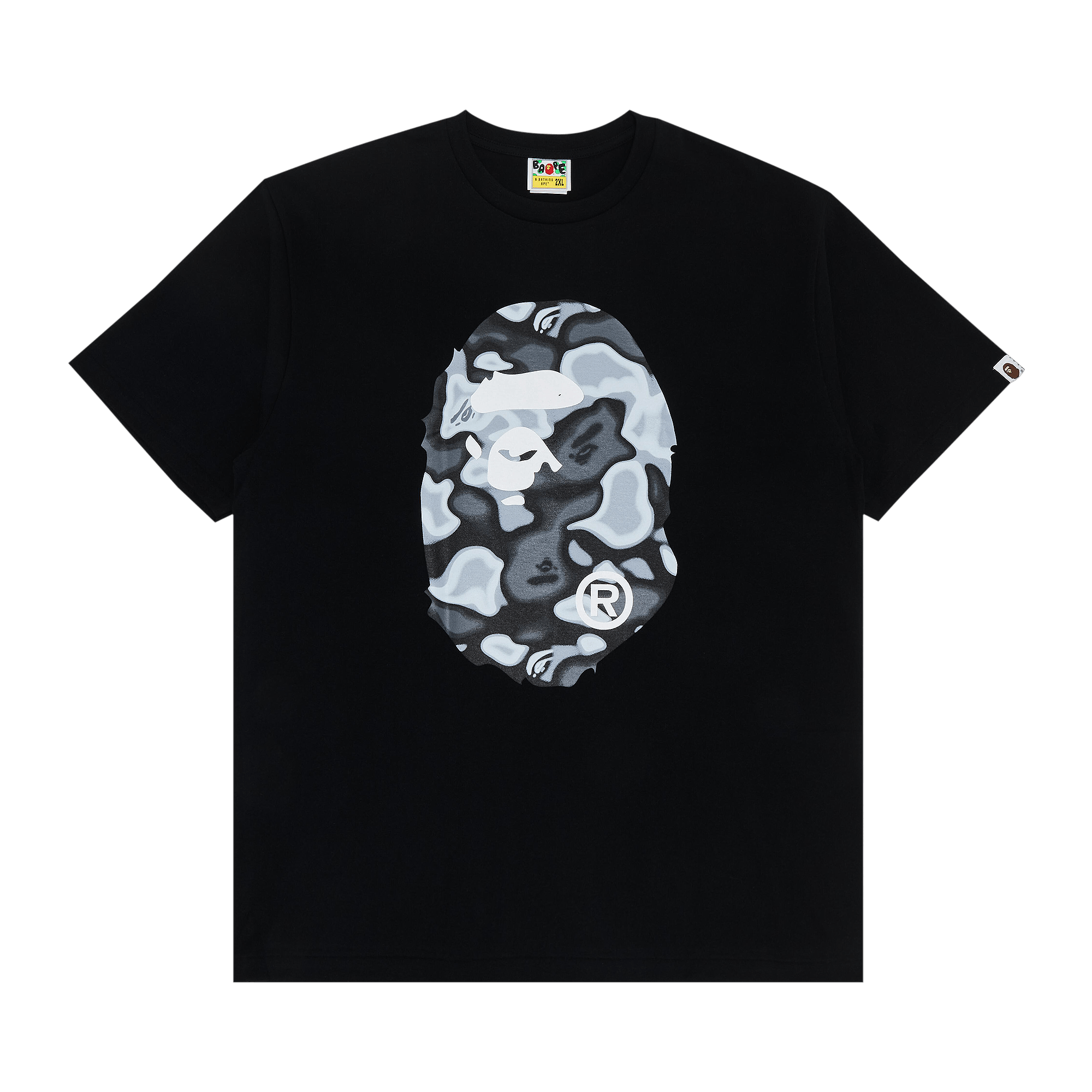 BAPE Liquid Camo Big Ape Head Tee 'Black'