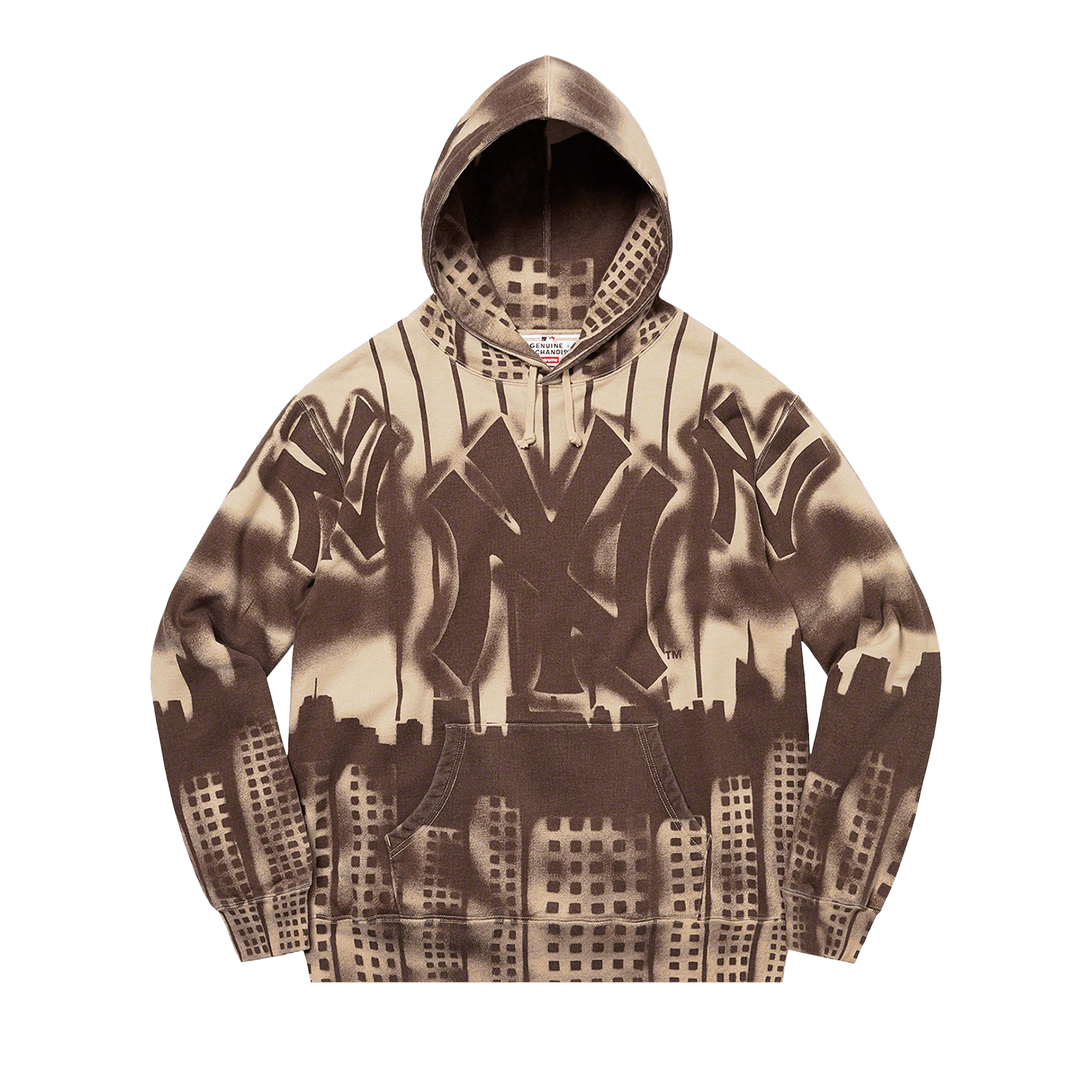 Supreme x New York Yankees Airbrush Hooded Sweatshirt 'Clay'