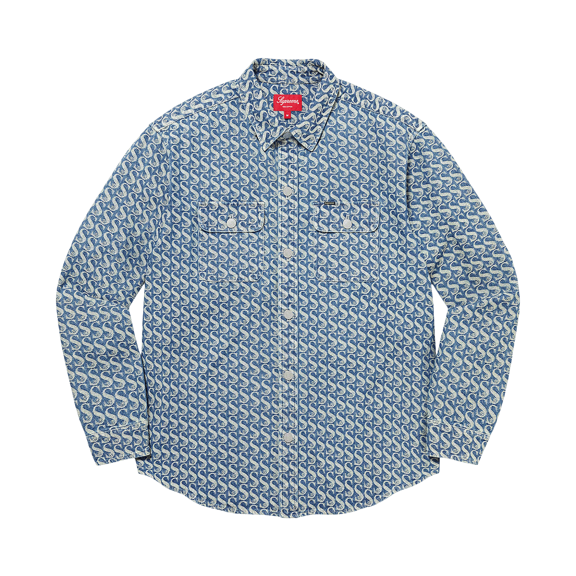 Supreme Monogram Denim Shirt 'Blue'