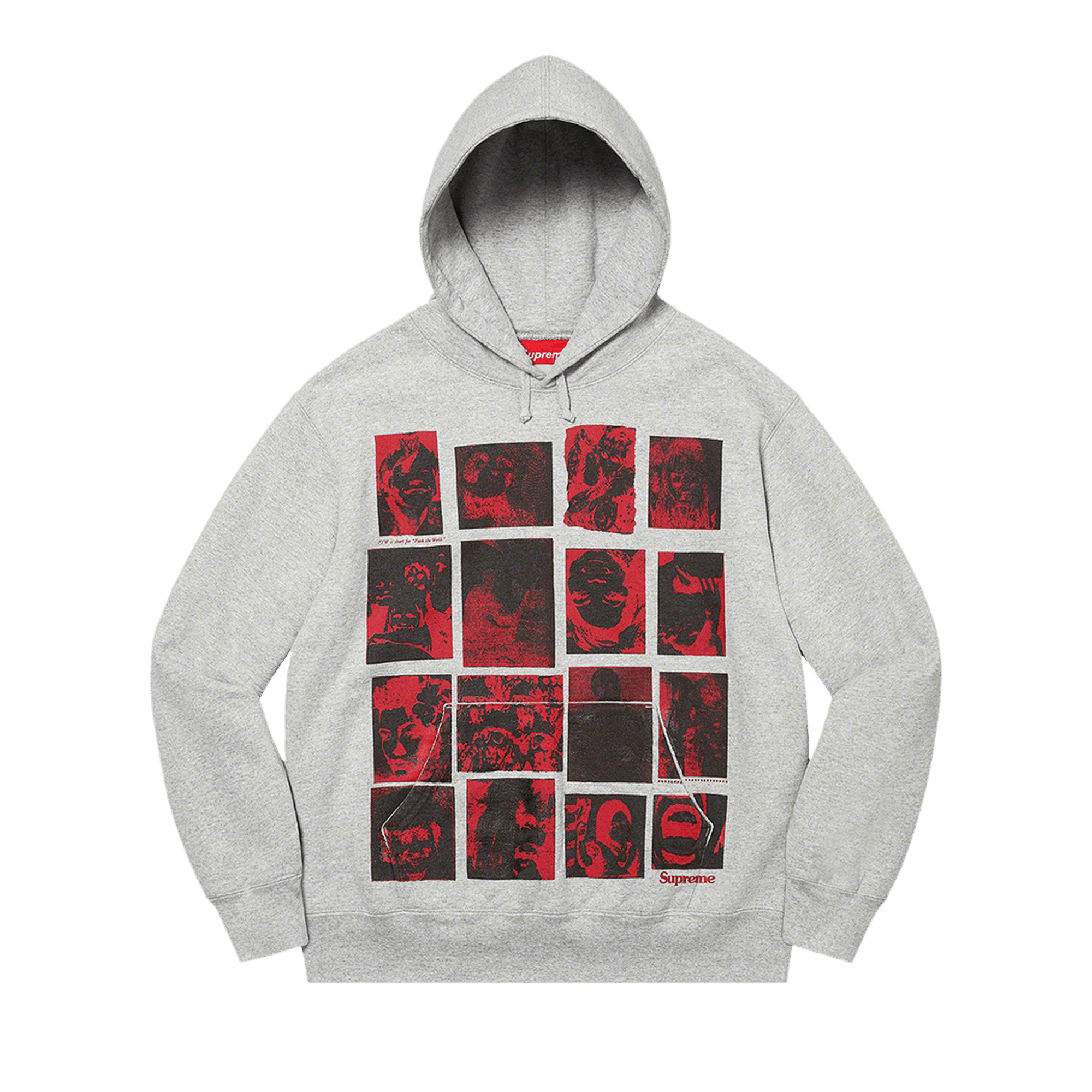 Supreme Collage Grid Hooded Sweatshirt 'Heather Grey'