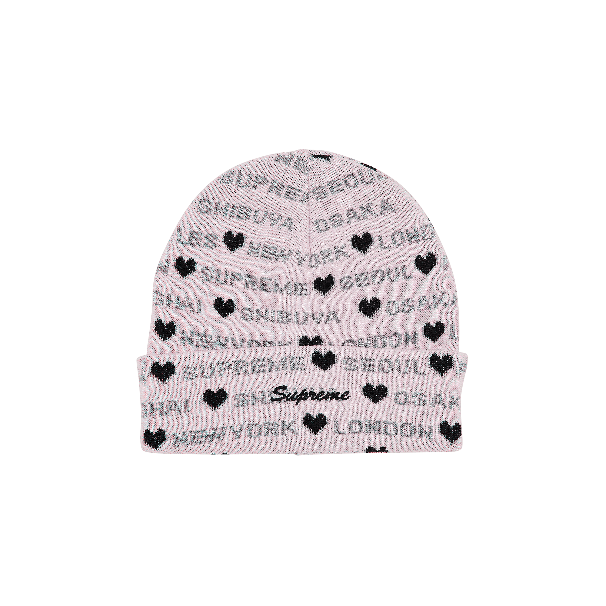 Supreme Hearts Beanie 'Light Pink'