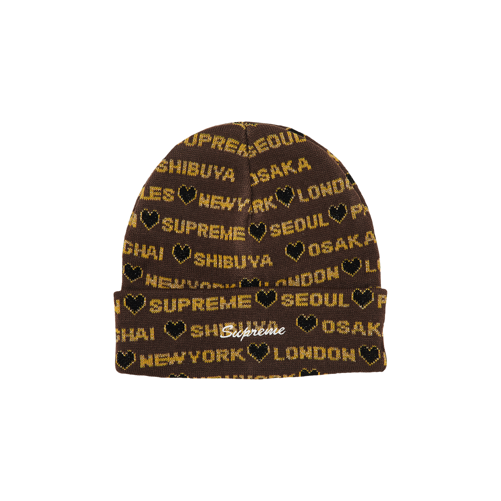 Supreme Hearts Beanie 'Brown'