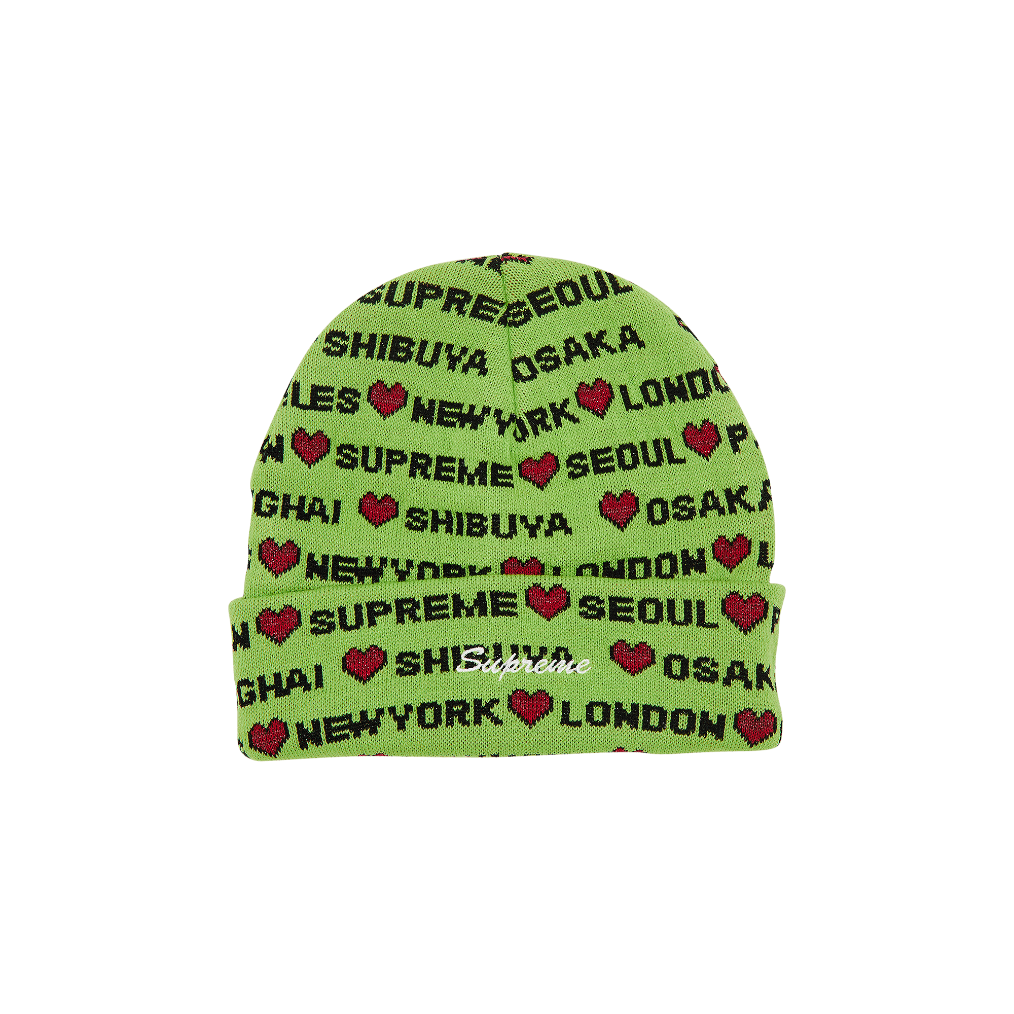 Supreme Hearts Beanie 'Lime'