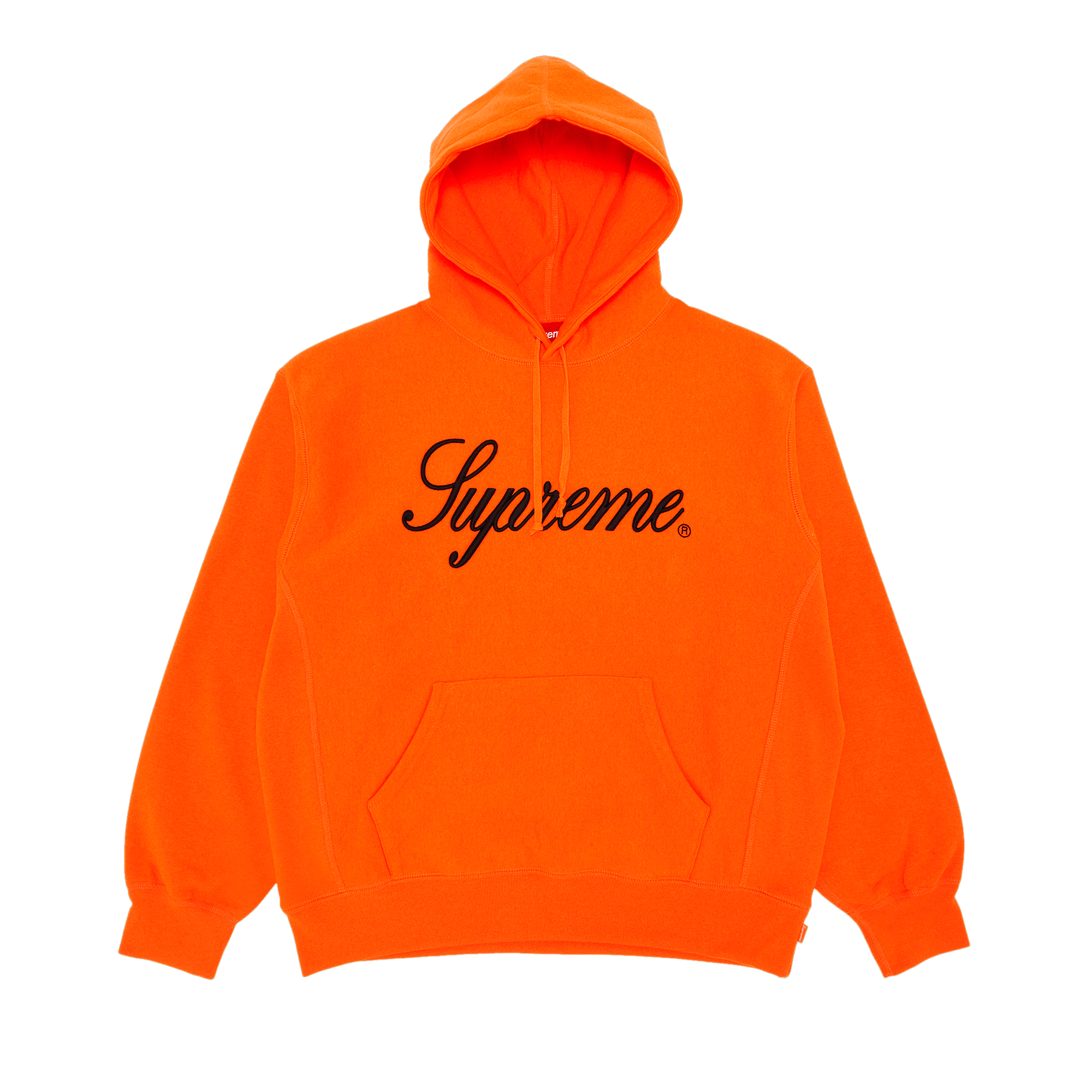 Supreme Embroidered Script Hooded Sweatshirt 'Bright Orange'