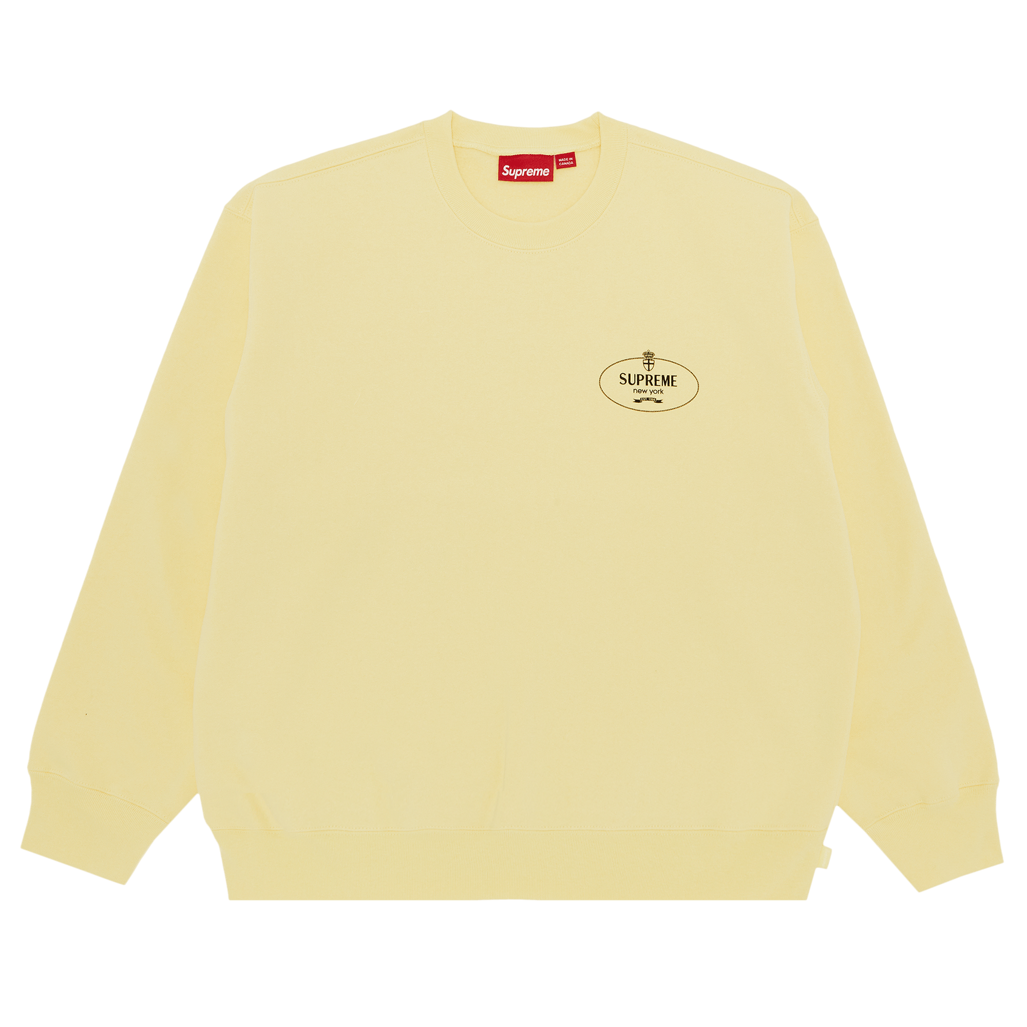 Supreme Crest Crewneck 'Light Yellow'