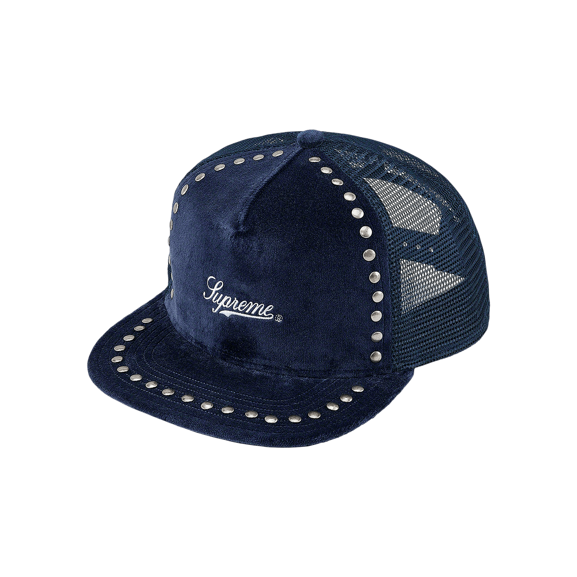 Supreme Studded Velvet Mesh Back 5-Panel 'Navy'