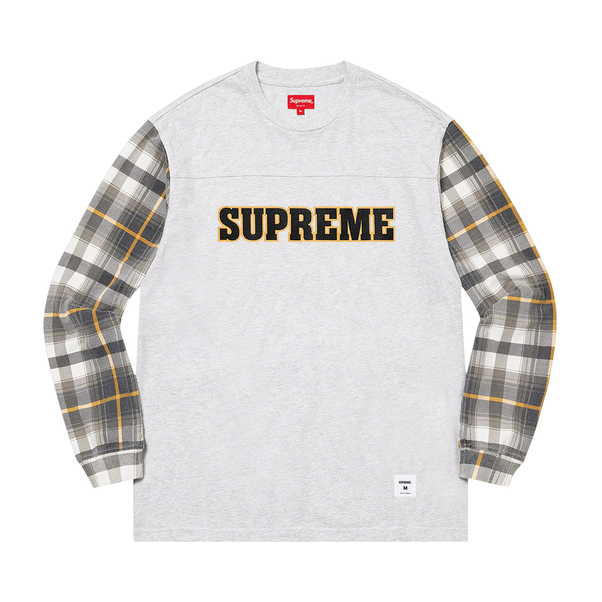 Supreme Plaid Sleeve Long-Sleeve Top 'Ash Grey'