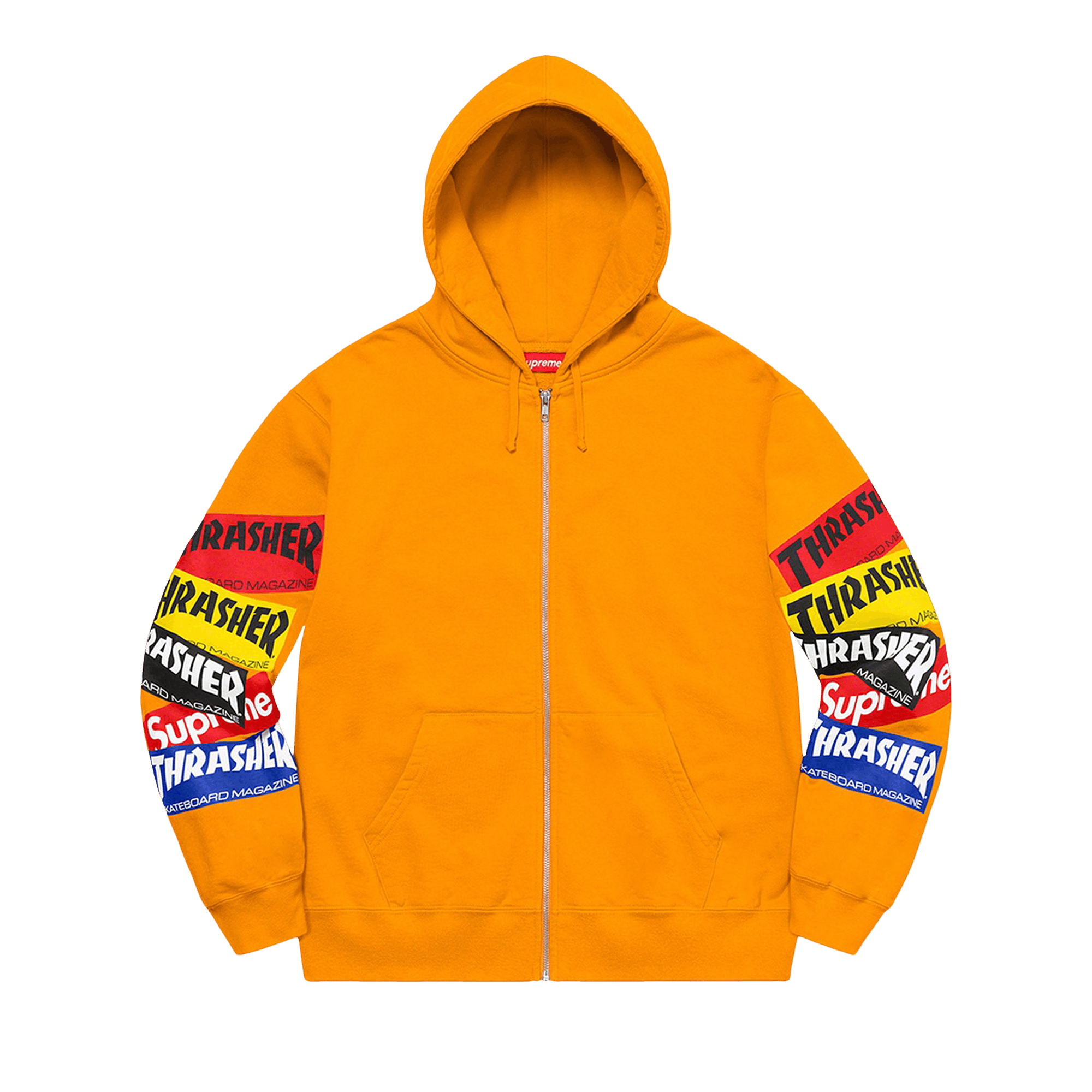 Supreme x Thrasher Multi Logo Zip Up Hooded Sweatshirt 'Gold'