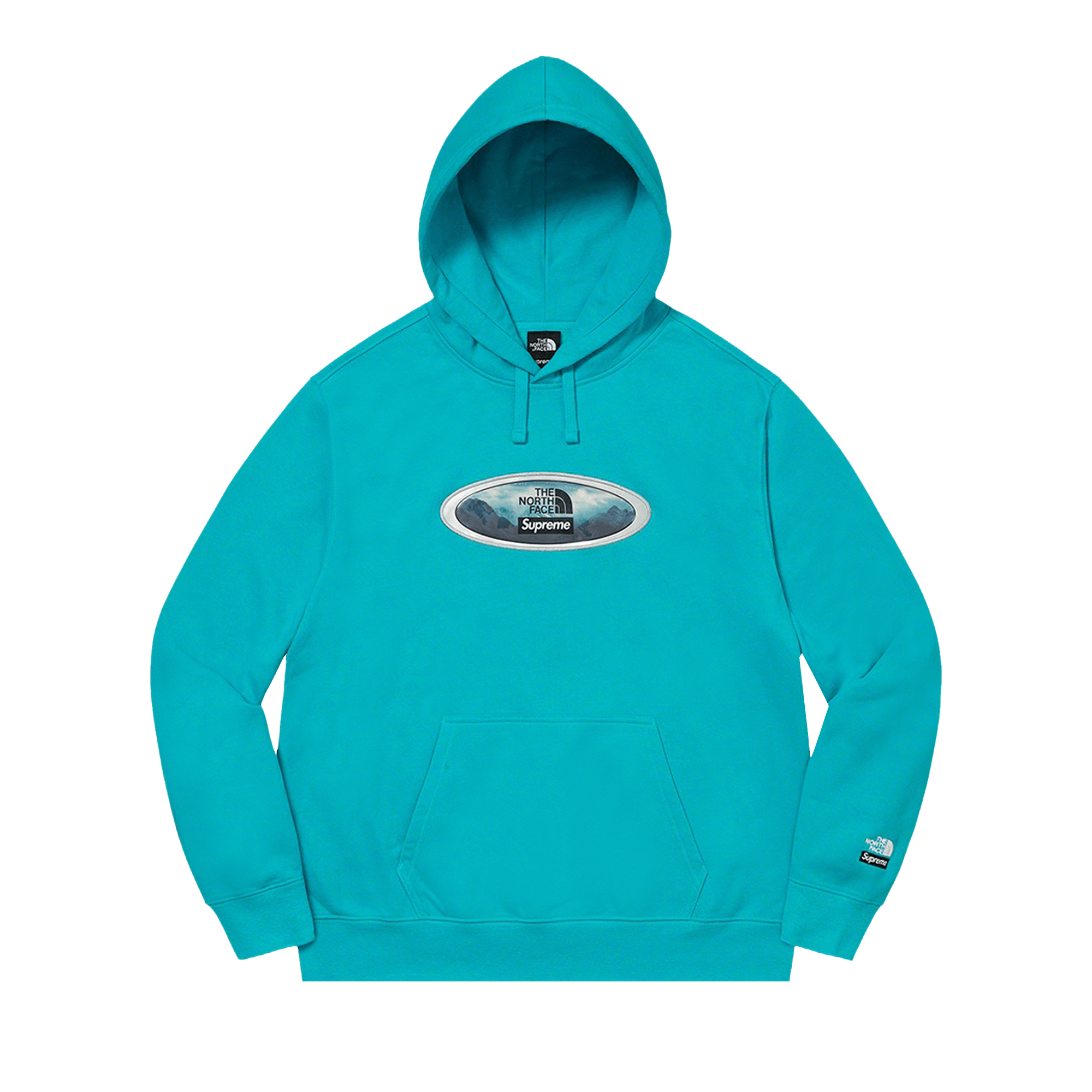 Supreme x The North Face Lenticular Mountains Hooded Sweatshirt 'Teal'