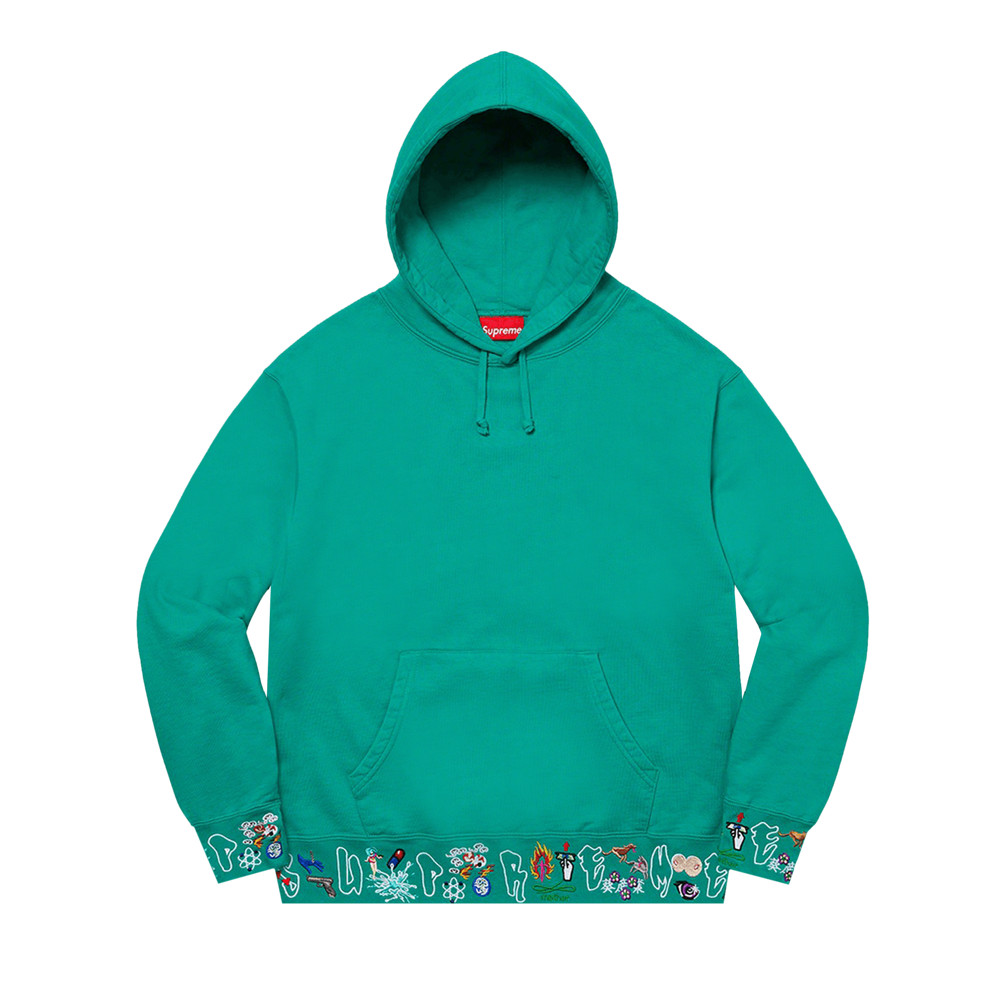 Supreme AOI Icons Hooded Sweatshirt 'Dark Aqua'