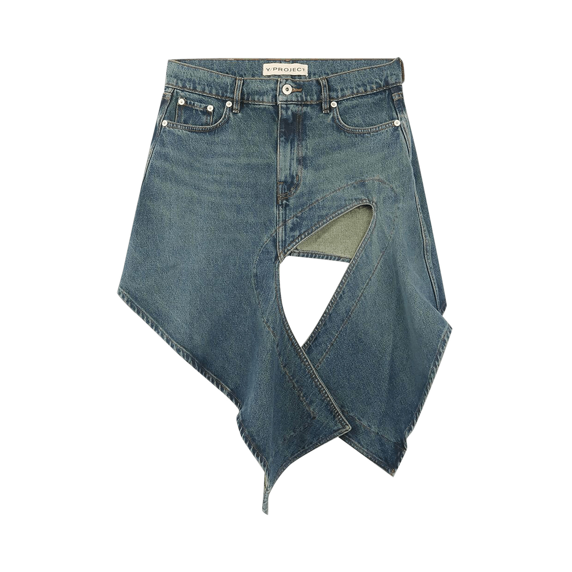 Buy Y/Project Snap Off Denim Track Pants 'Black' - PANT103 S25