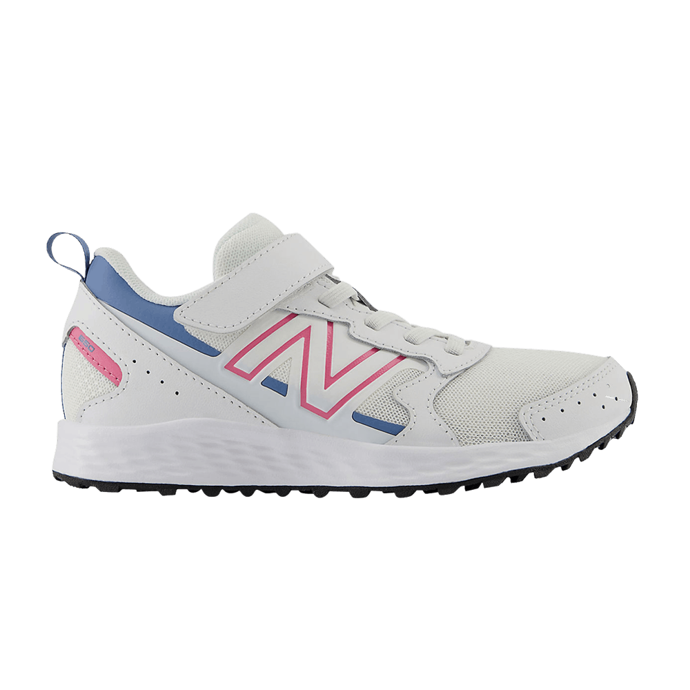 New Balance Fresh Foam 650 Bungee Lace Top Strap Big Kid 'White Real Pink Heron Blue'