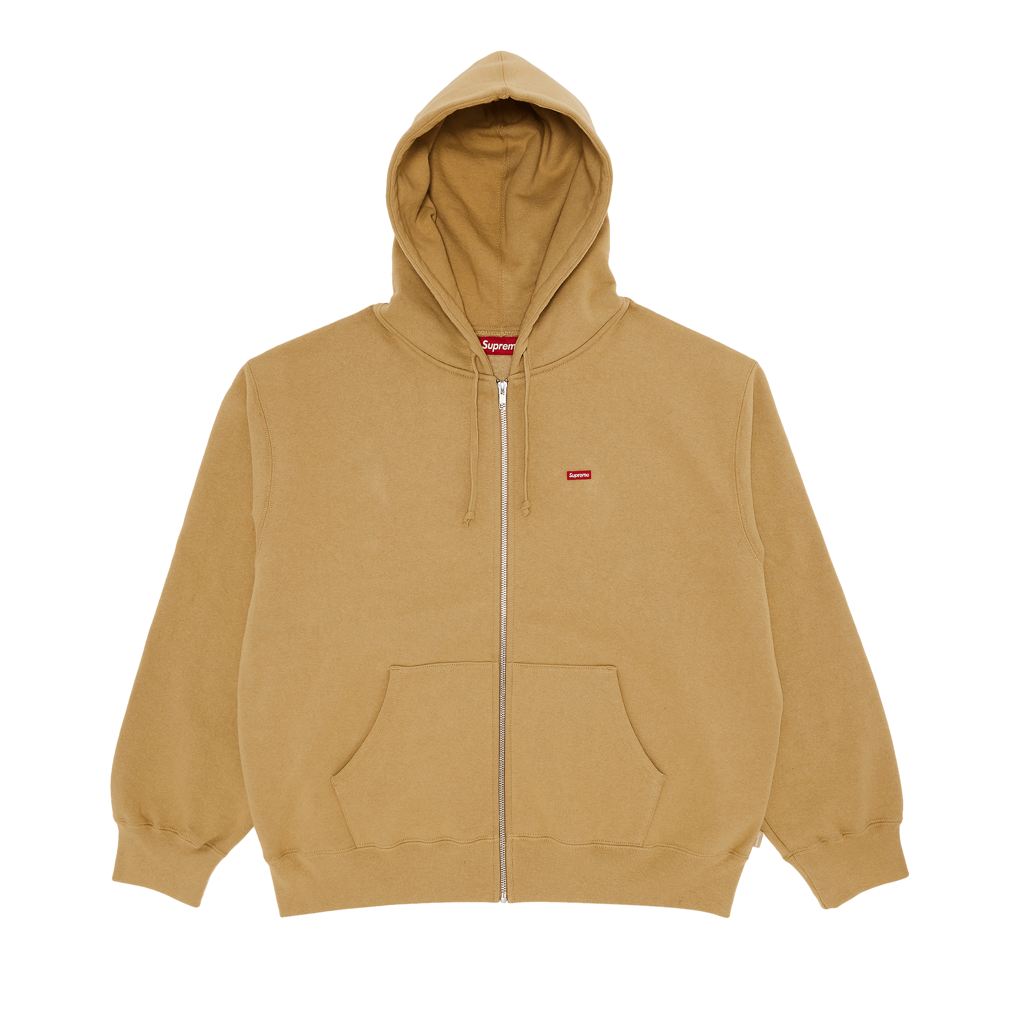 Supreme Small Box Zip Up Hooded Sweatshirt 'Dark Tan'