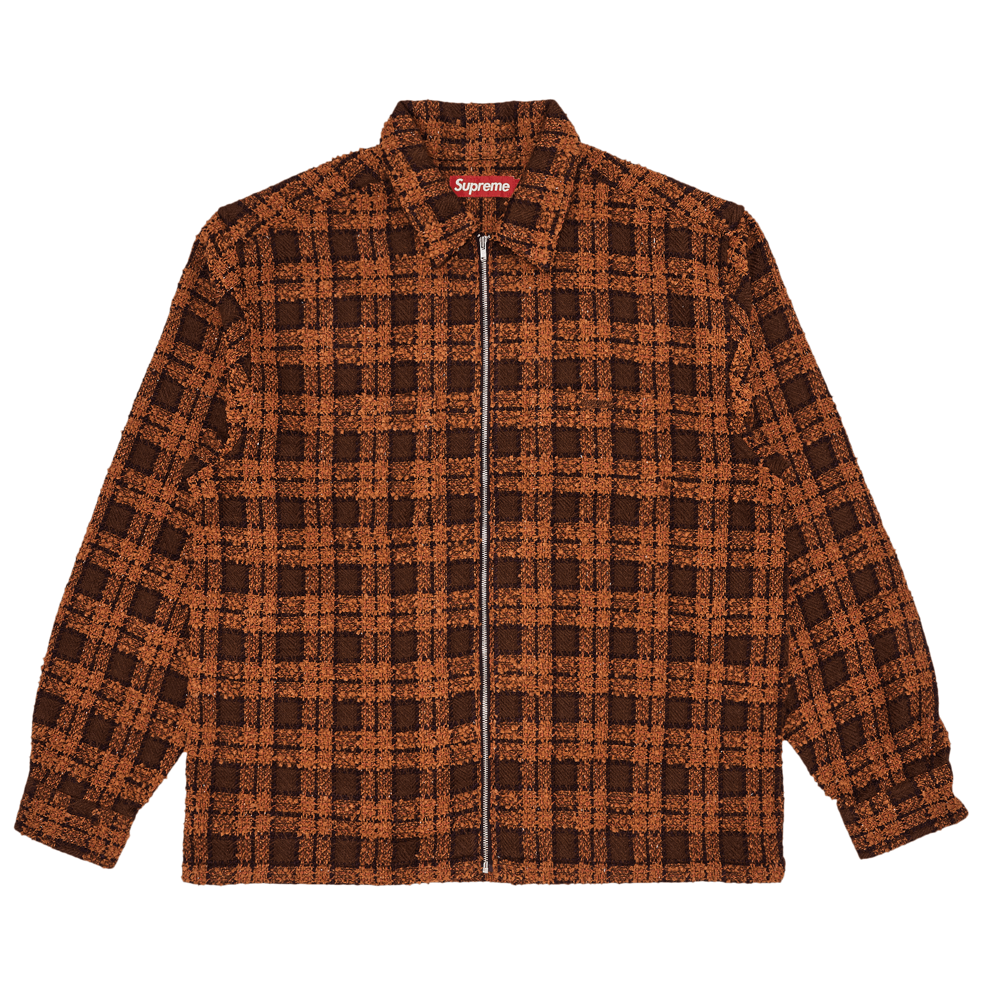 Supreme Bouclé Zip Up Shirt 'Rust'