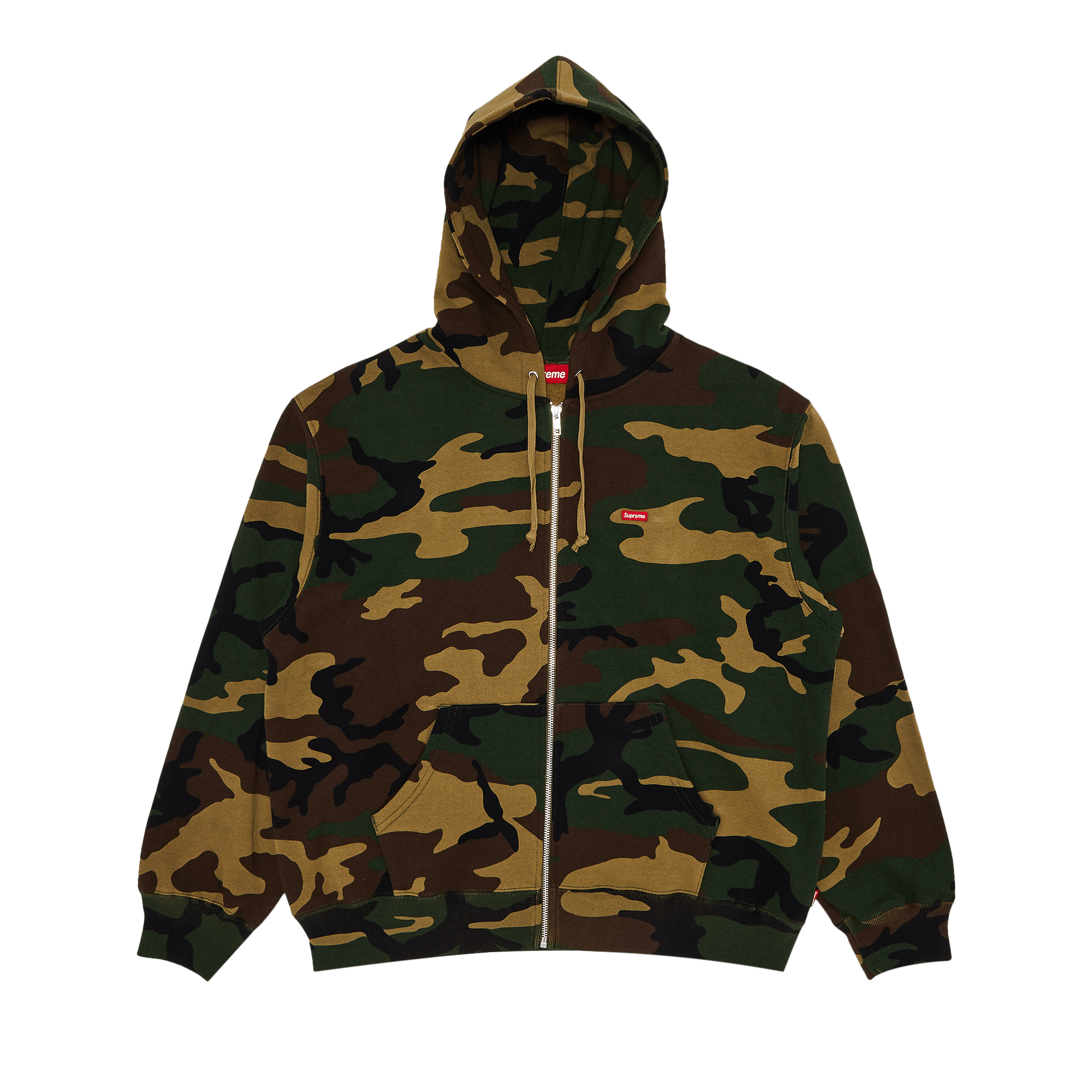Supreme Small Box Zip Up Hooded Sweatshirt 'Woodland Camo'