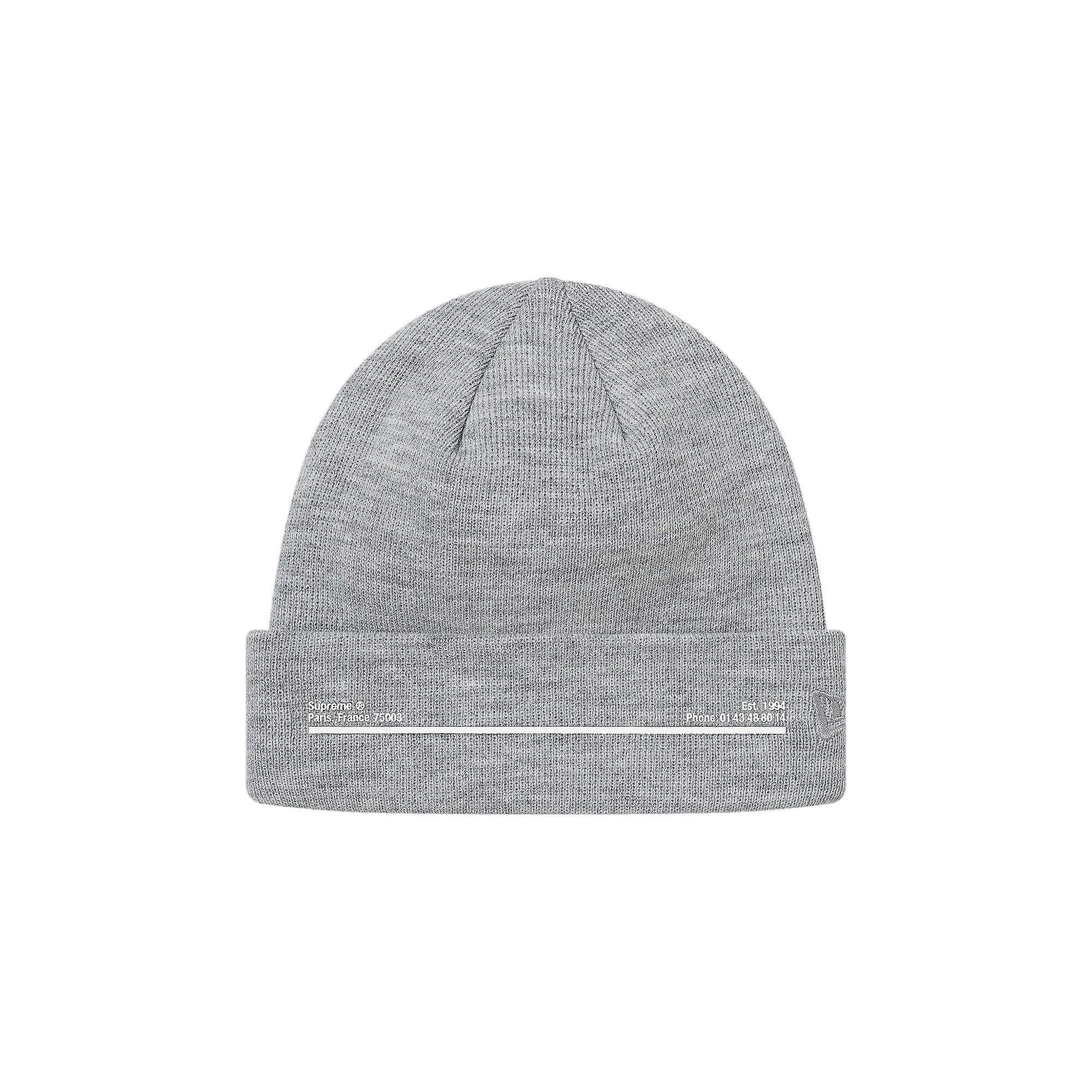 Supreme x New Era Shop Beanie - New York 'Heather Grey'