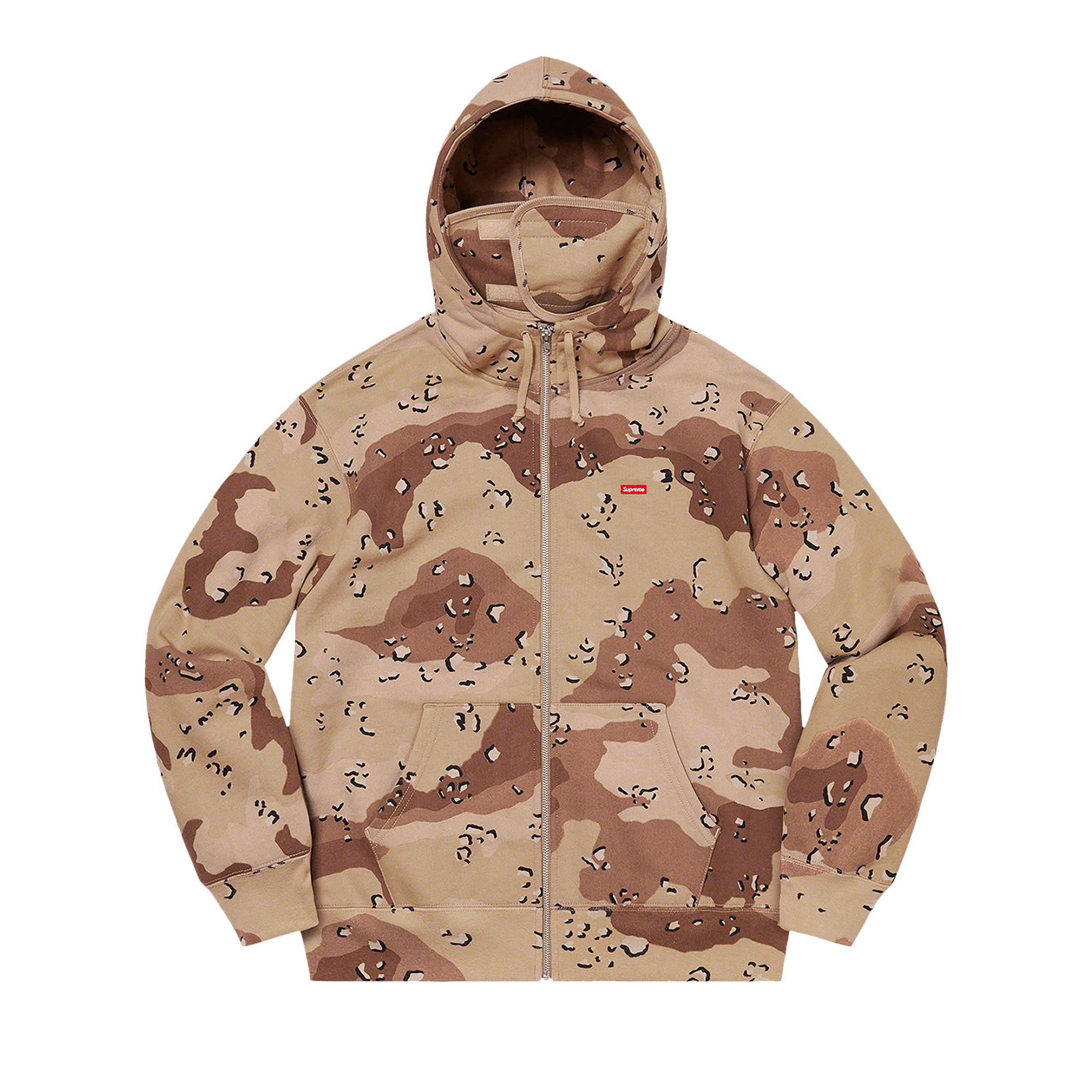 Supreme Small Box Facemask Zip Up Hooded Sweatshirt 'Chocolate Chip Camo'