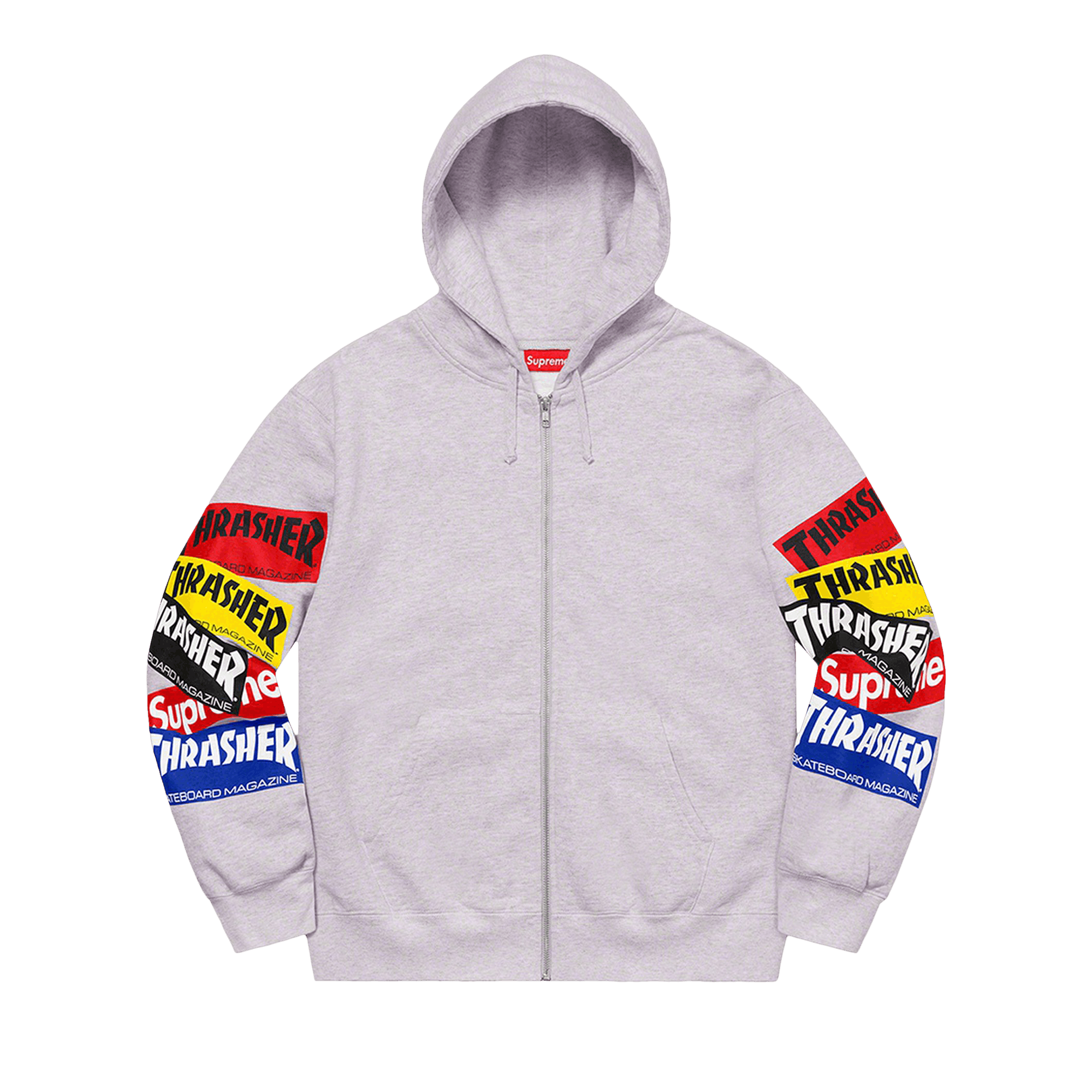 Supreme x Thrasher Multi Logo Zip Up Hooded Sweatshirt 'Ash Grey'