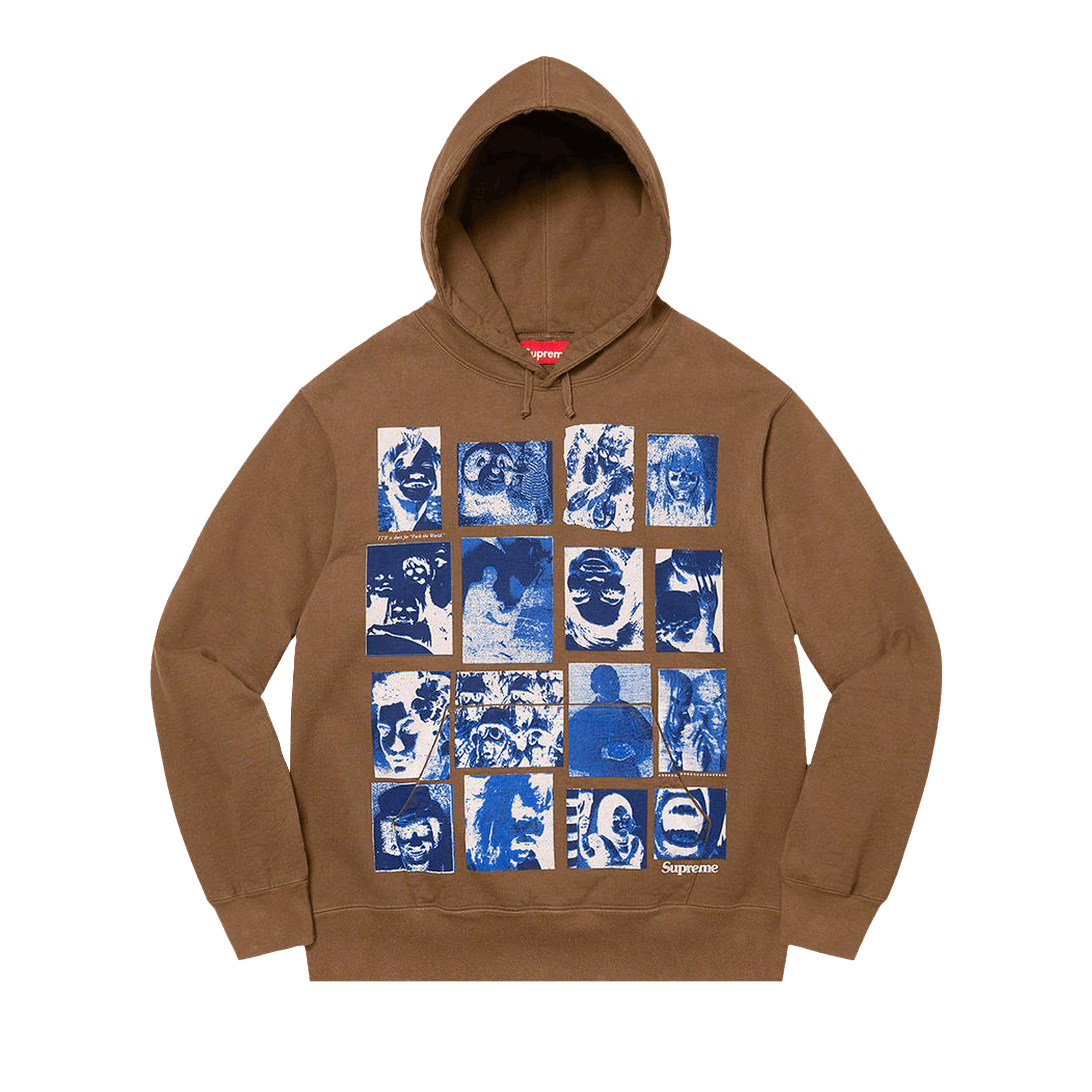 Supreme Collage Grid Hooded Sweatshirt 'Olive Brown'