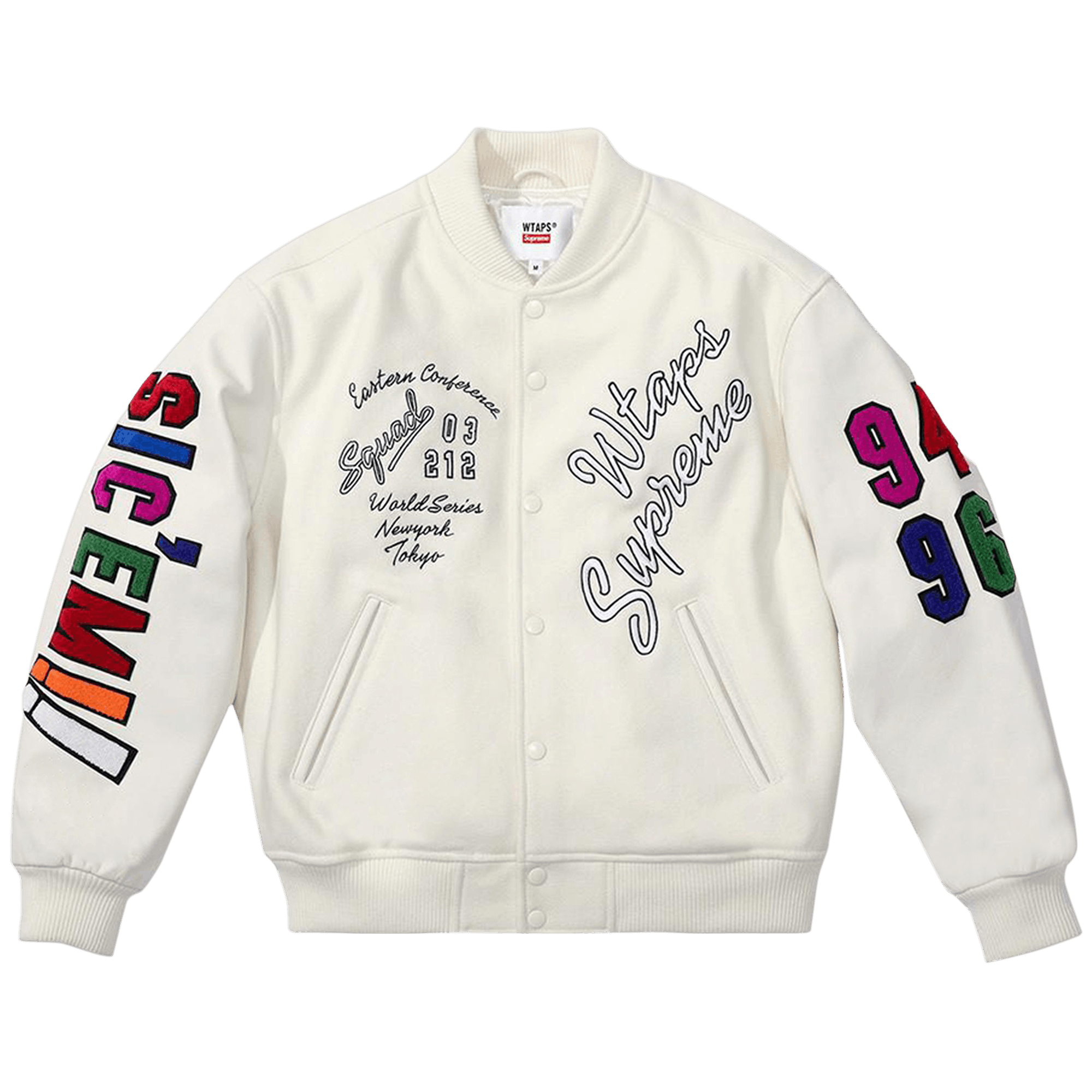 Supreme x WTAPS Varsity Jacket 'White'
