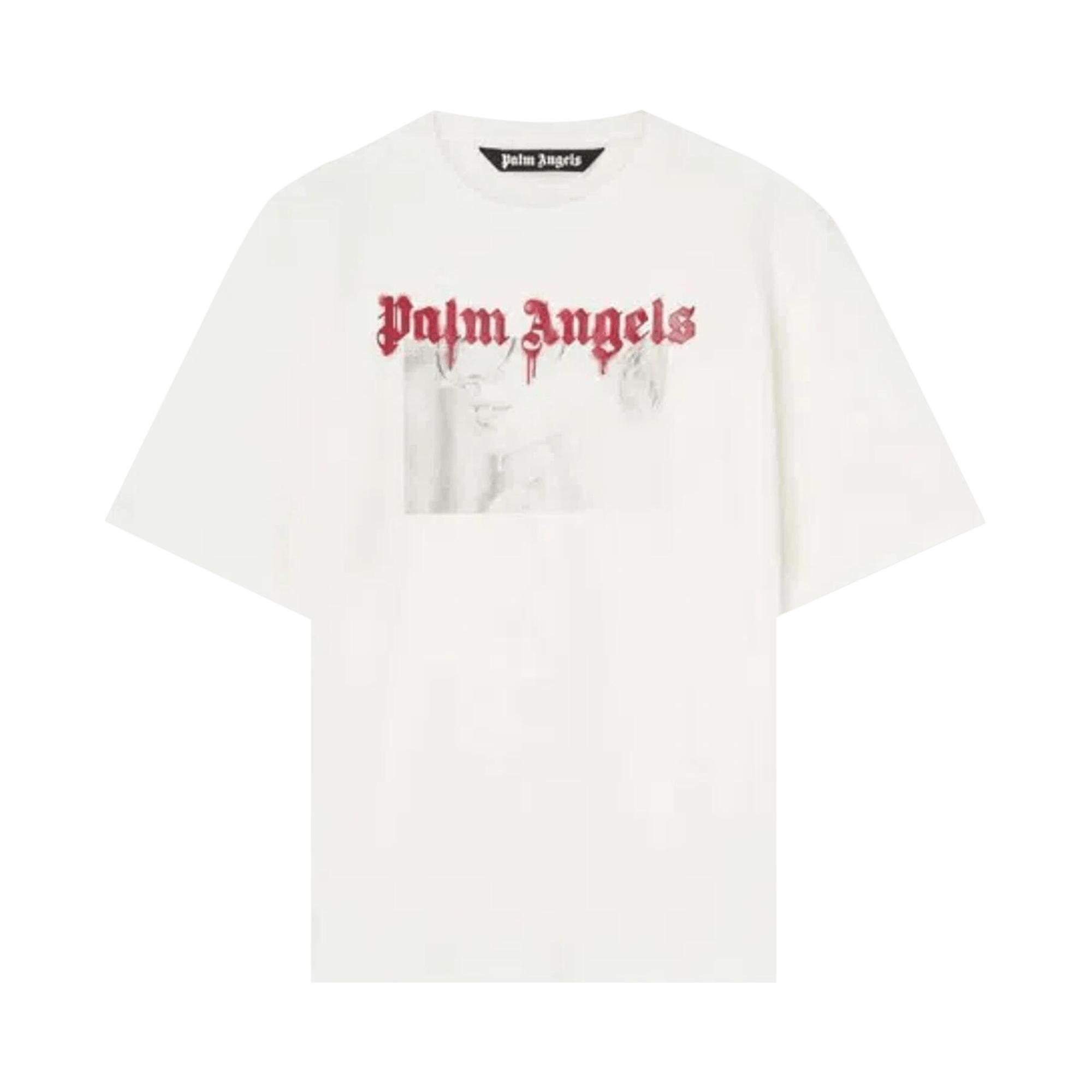 Palm Angels Portrait Pencil Classic Tee 'Off White/Red'