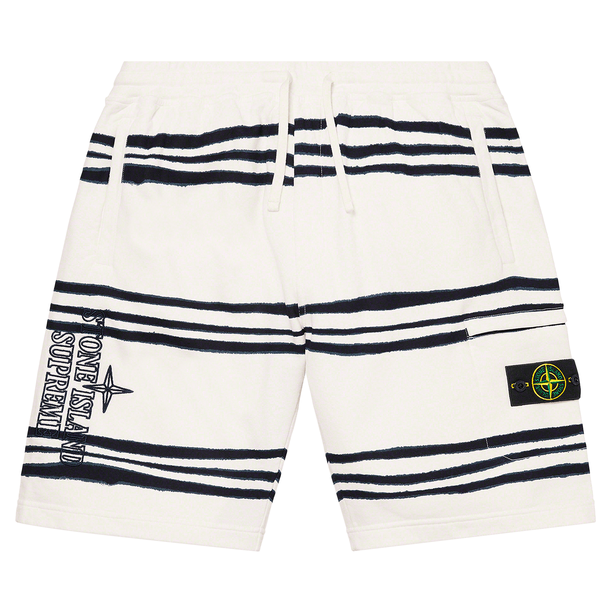 Supreme x Stone Island Warp Stripe Sweatshort 'White'