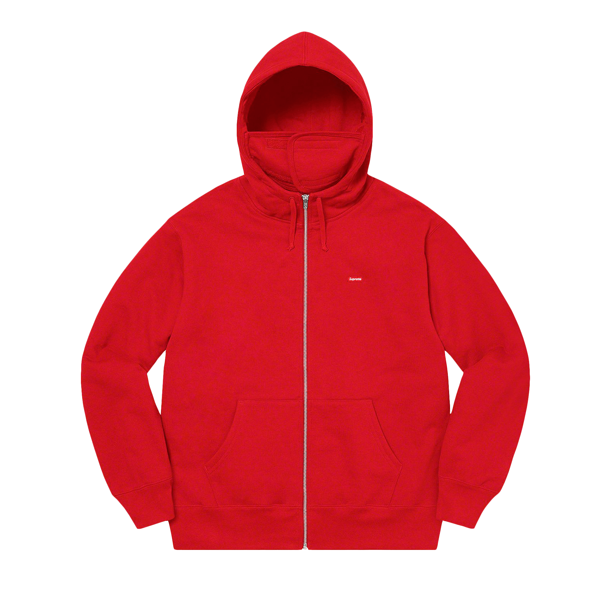Supreme Small Box Facemask Zip Up Hooded Sweatshirt 'Red'