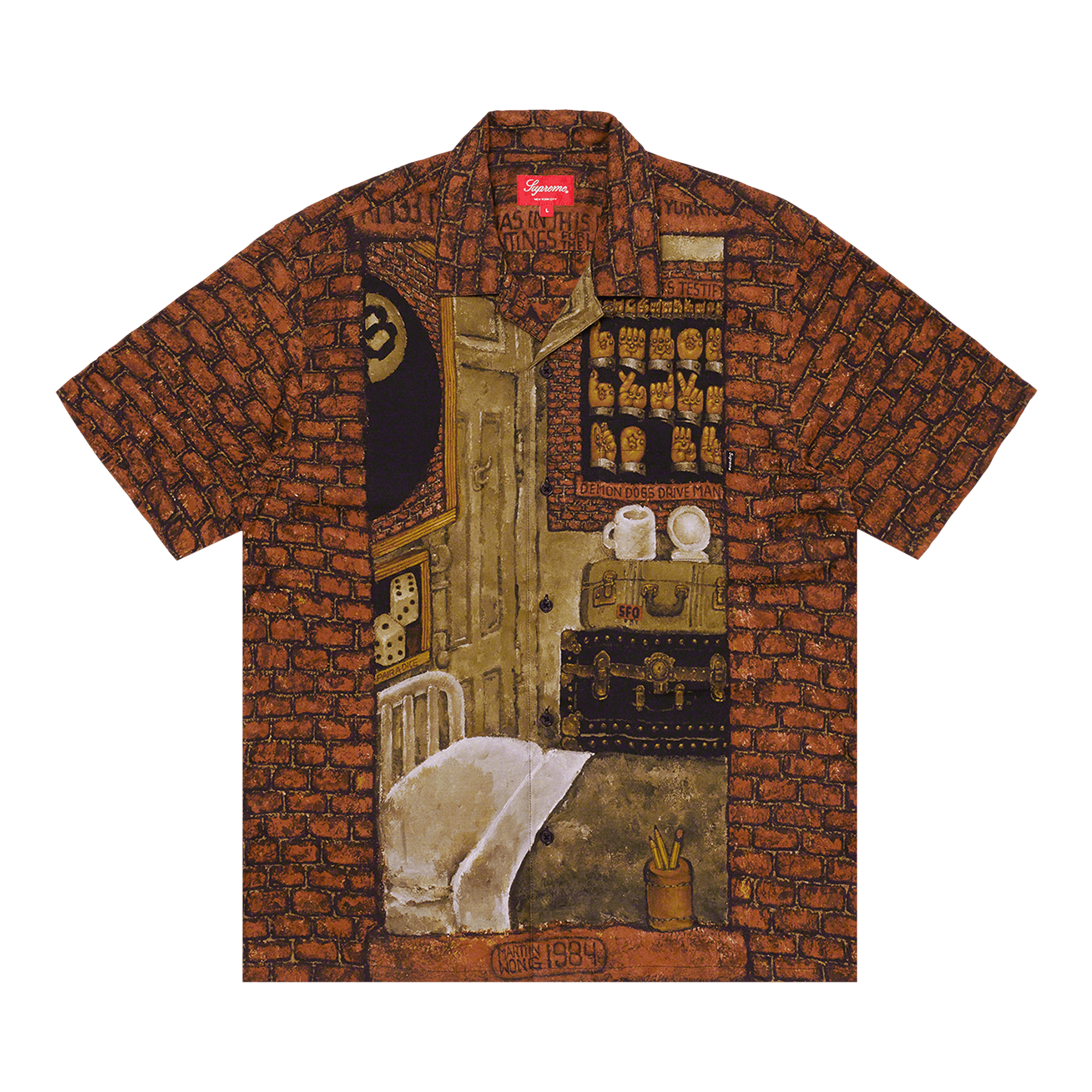 Supreme Martin Wong Secret World Rayon Short-Sleeve Shirt 'Multicolor'