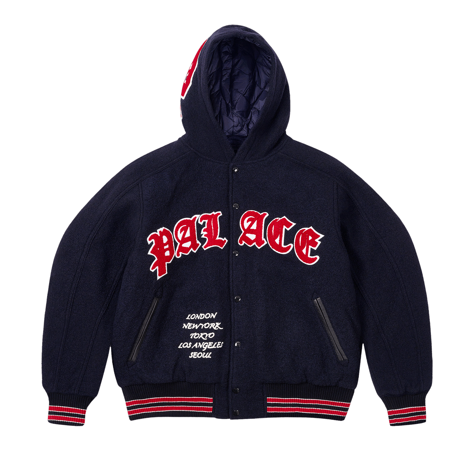 Palace Hooded Varsity Jacket 'Navy'