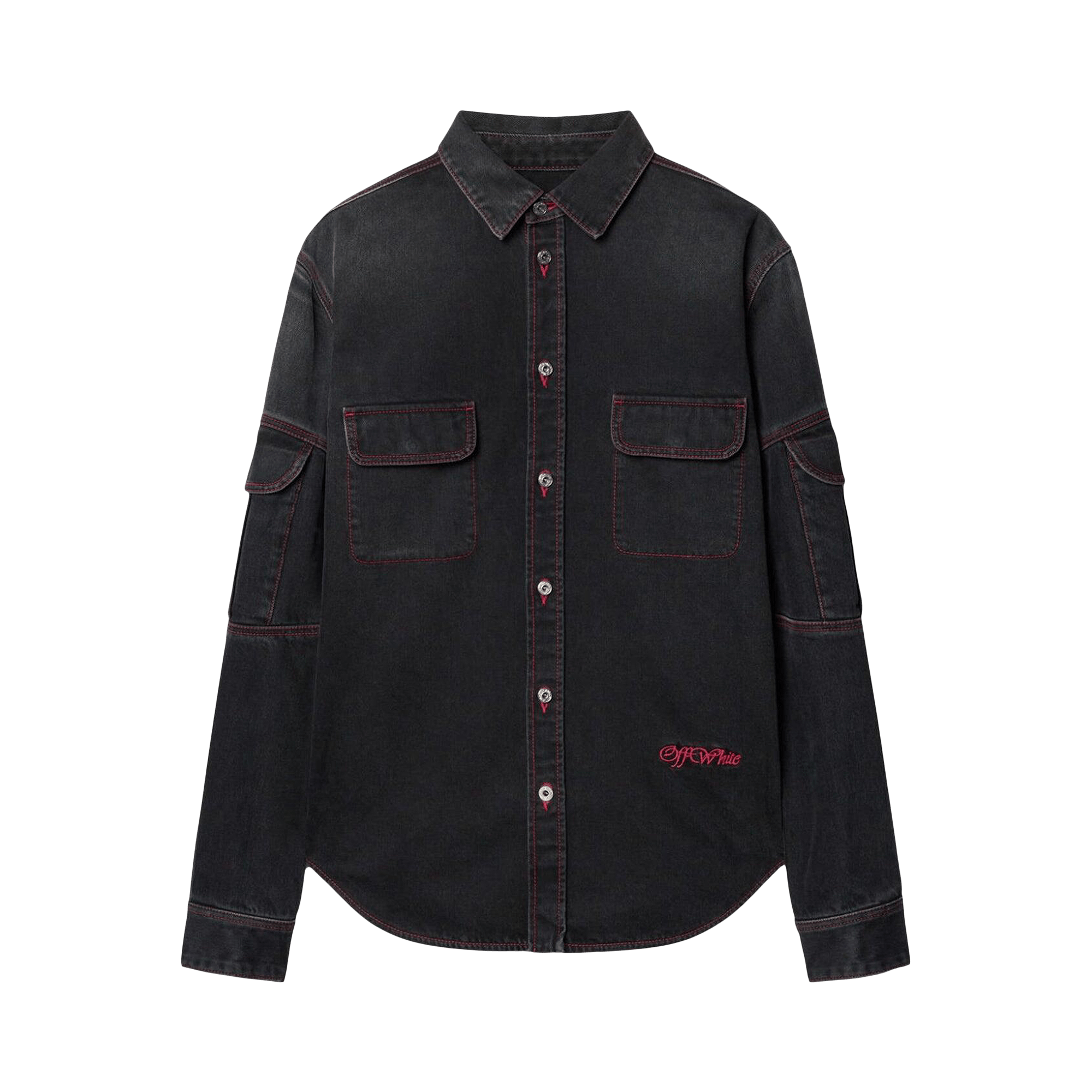 Off-White Script Samurai Den Shirt 'Vintage Black/Red'