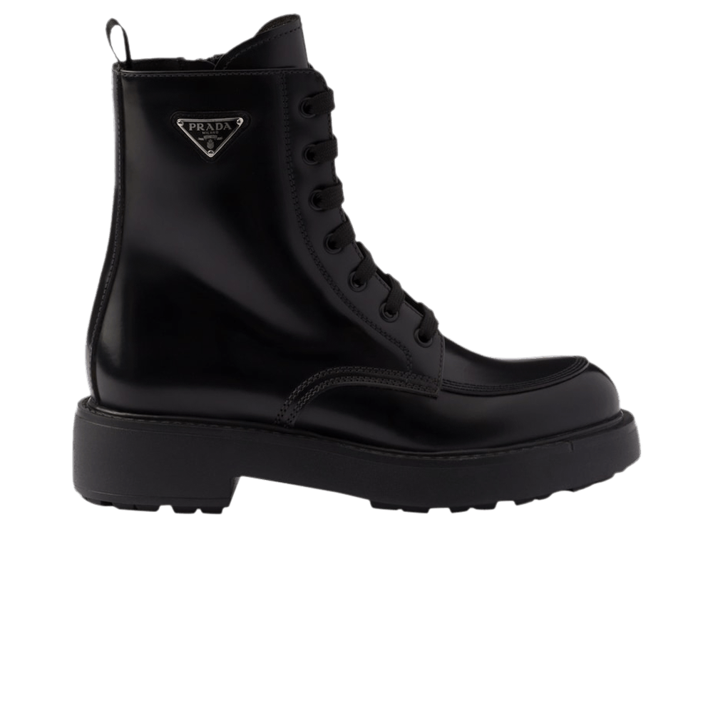 Prada Wmns Brushed Leather Boot 'Black'