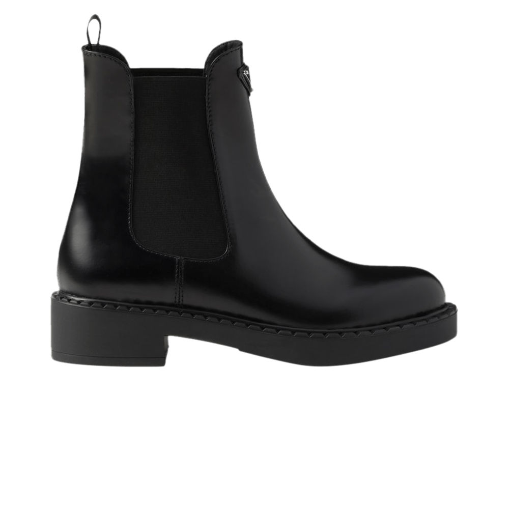 Prada Wmns Brushed Leather Chelsea Boot 'Black'