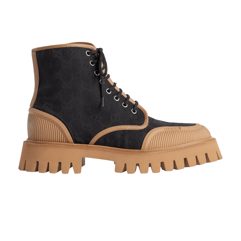 Buy Gucci Guccissima Lace Up Duck Boot 'Black' - 269992 AF710 1000
