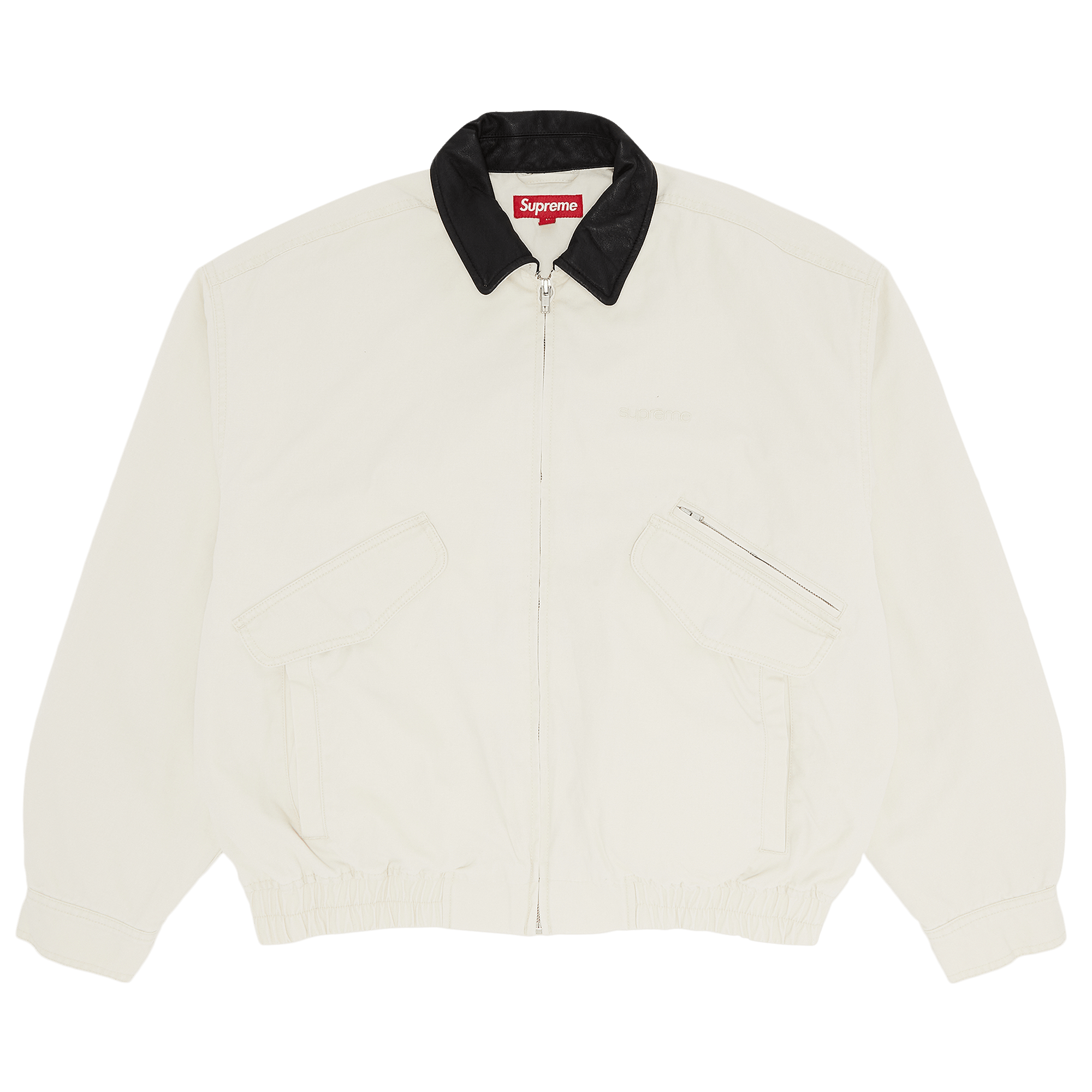 Supreme Leather Collar Utility Jacket 'Stone'