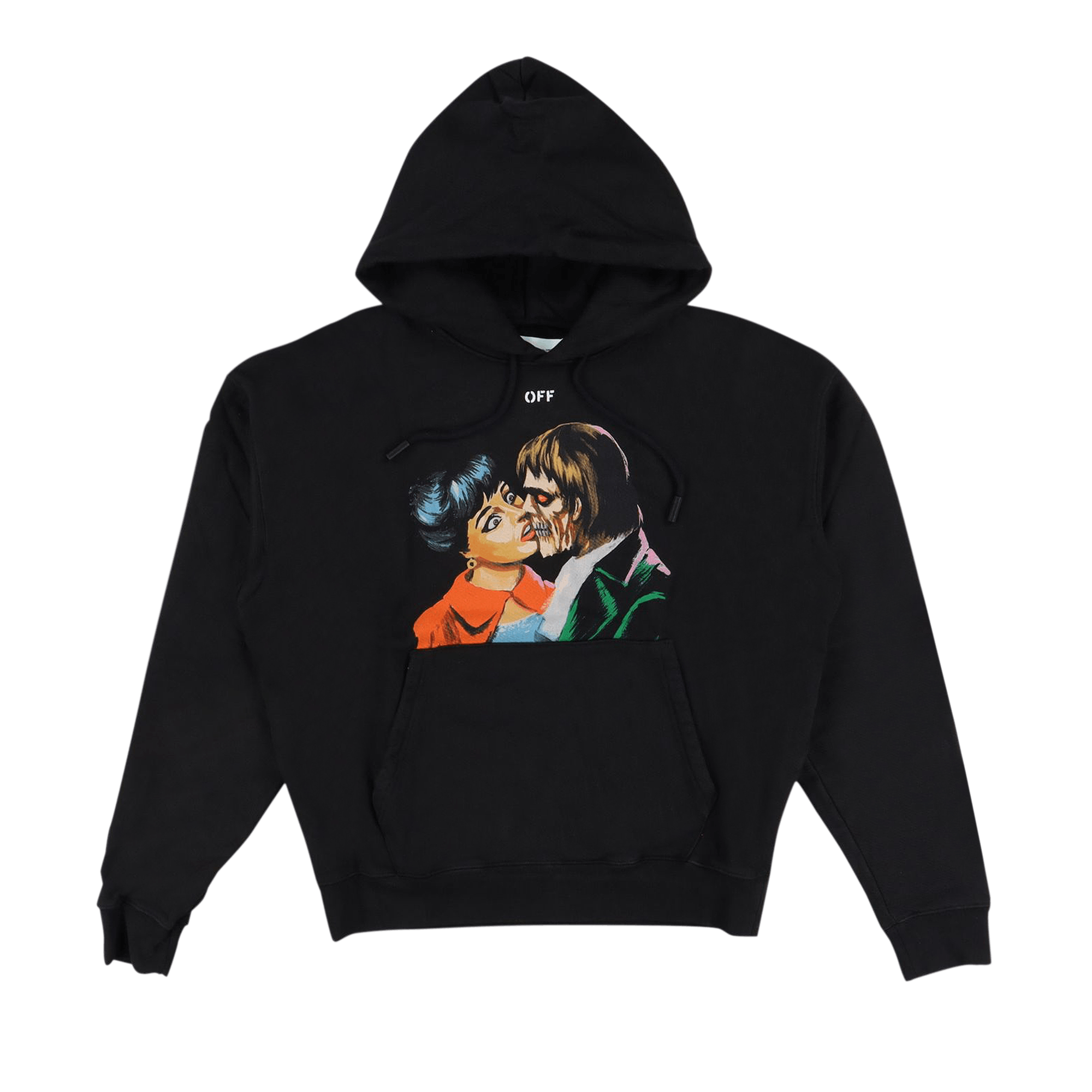 Off-White Kiss Graphic Print Hoodie 'Black'