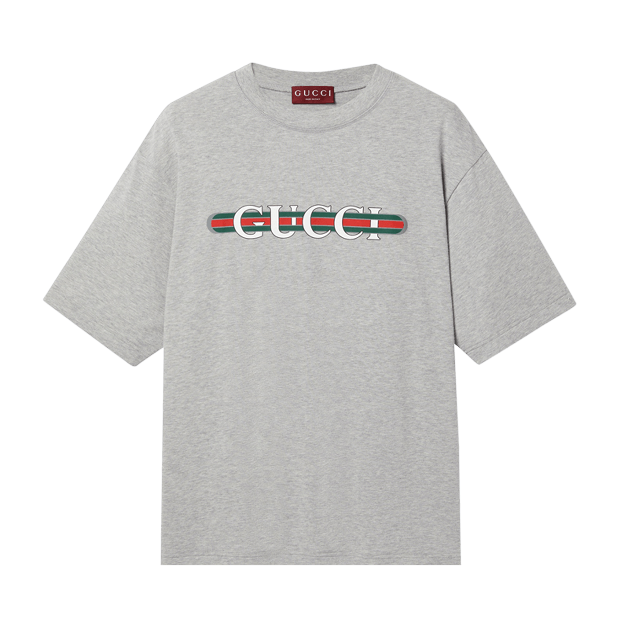 Gucci Web Logo T-Shirt 'Grey Melange'