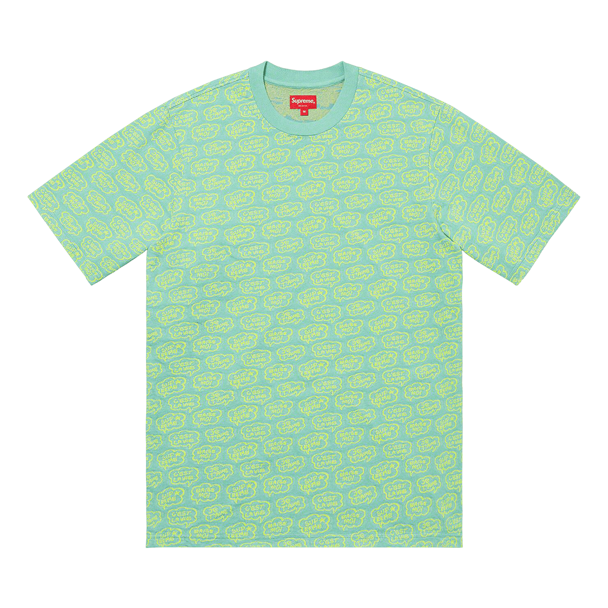 Supreme Word Bubble Jacquard Short-Sleeve Top 'Dusty Aqua'