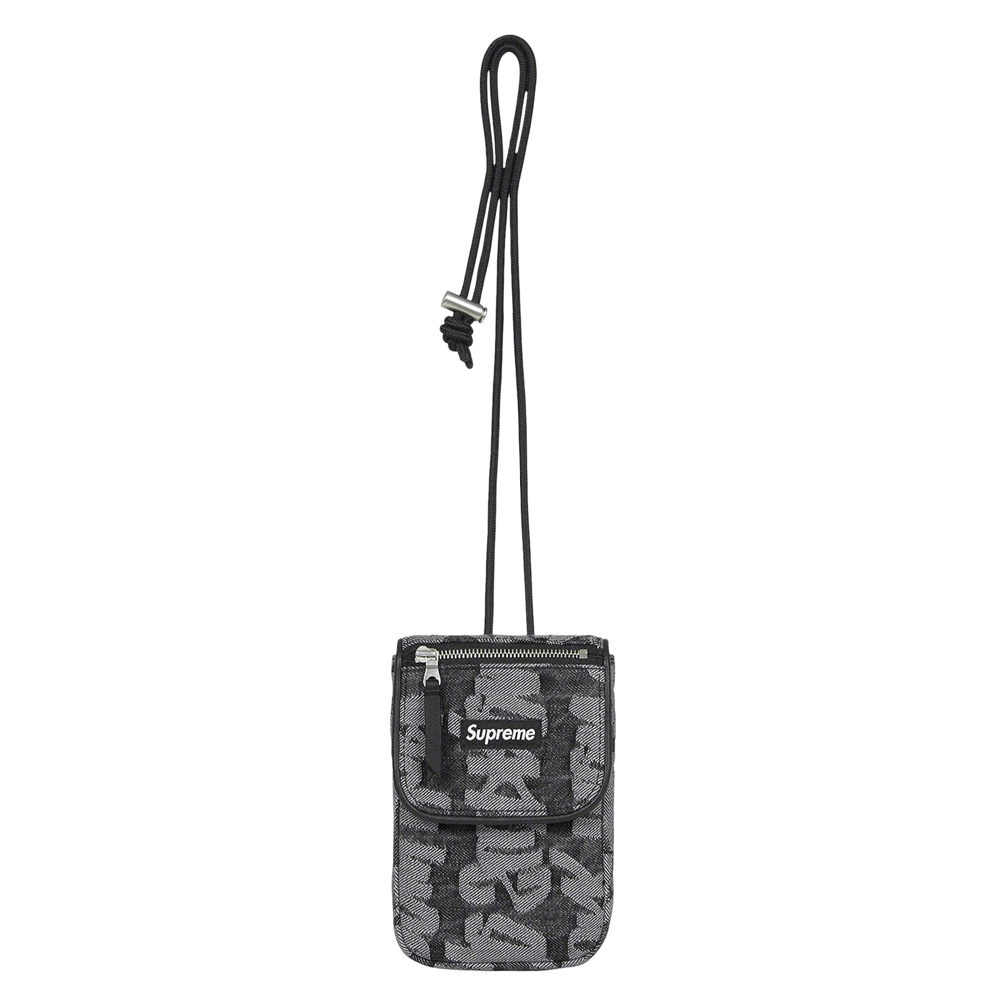 Supreme Fat Tip Jacquard Denim Neck Pouch 'Black'