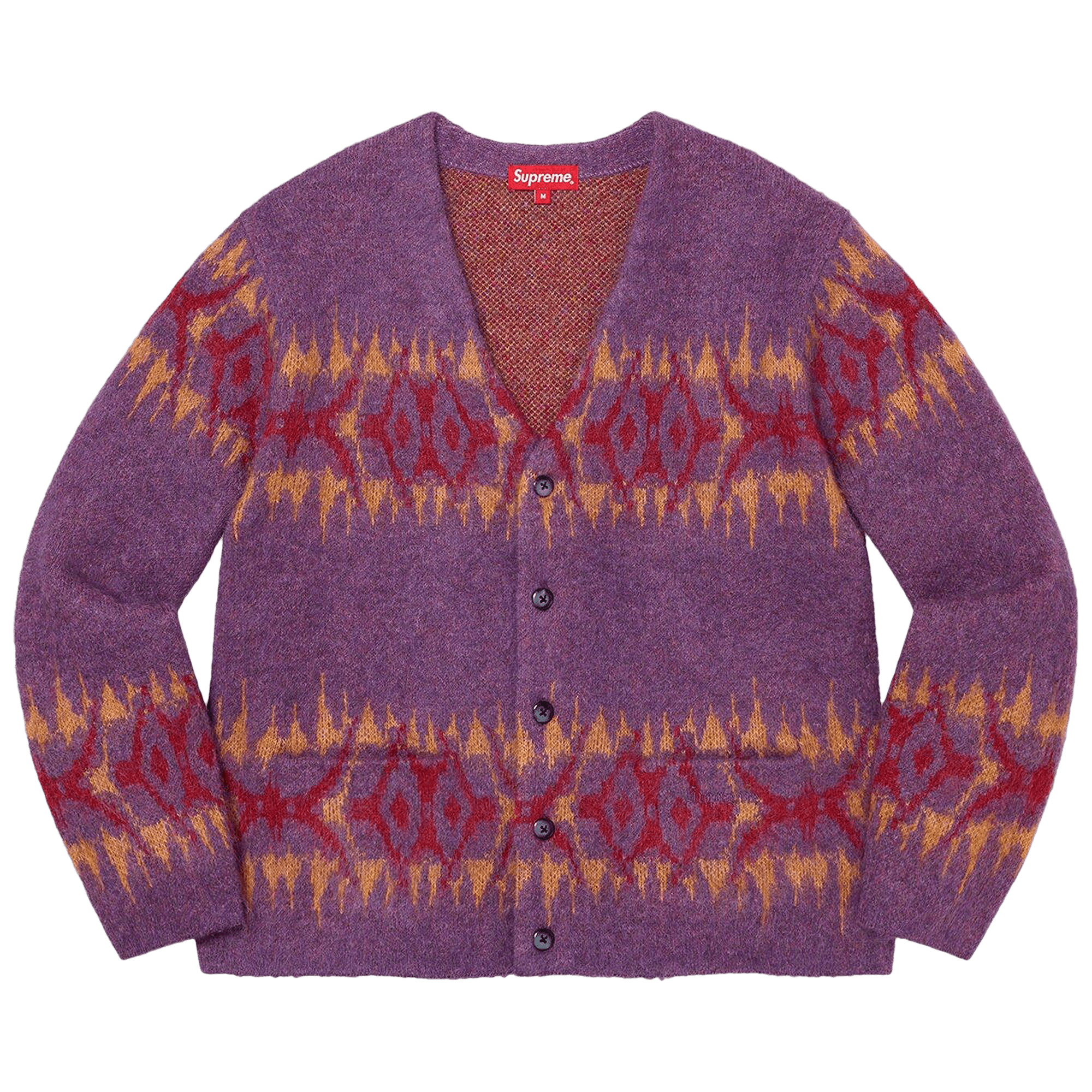 Supreme Abstract Stripe Cardigan 'Plum'