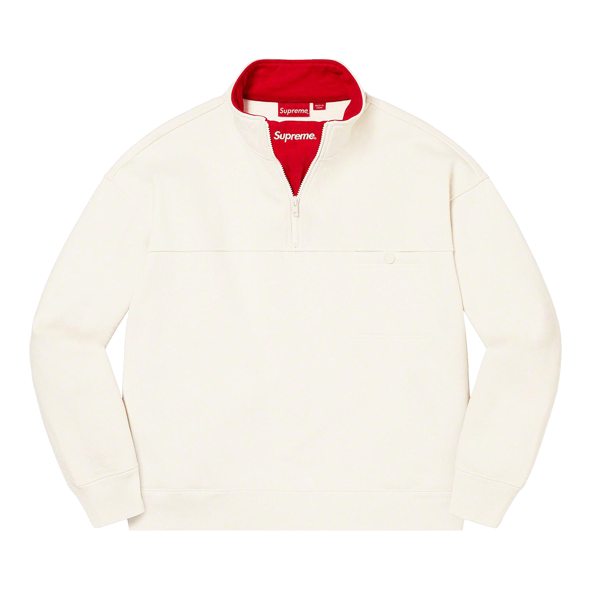 Supreme Washed Half Zip Pullover 'Stone'