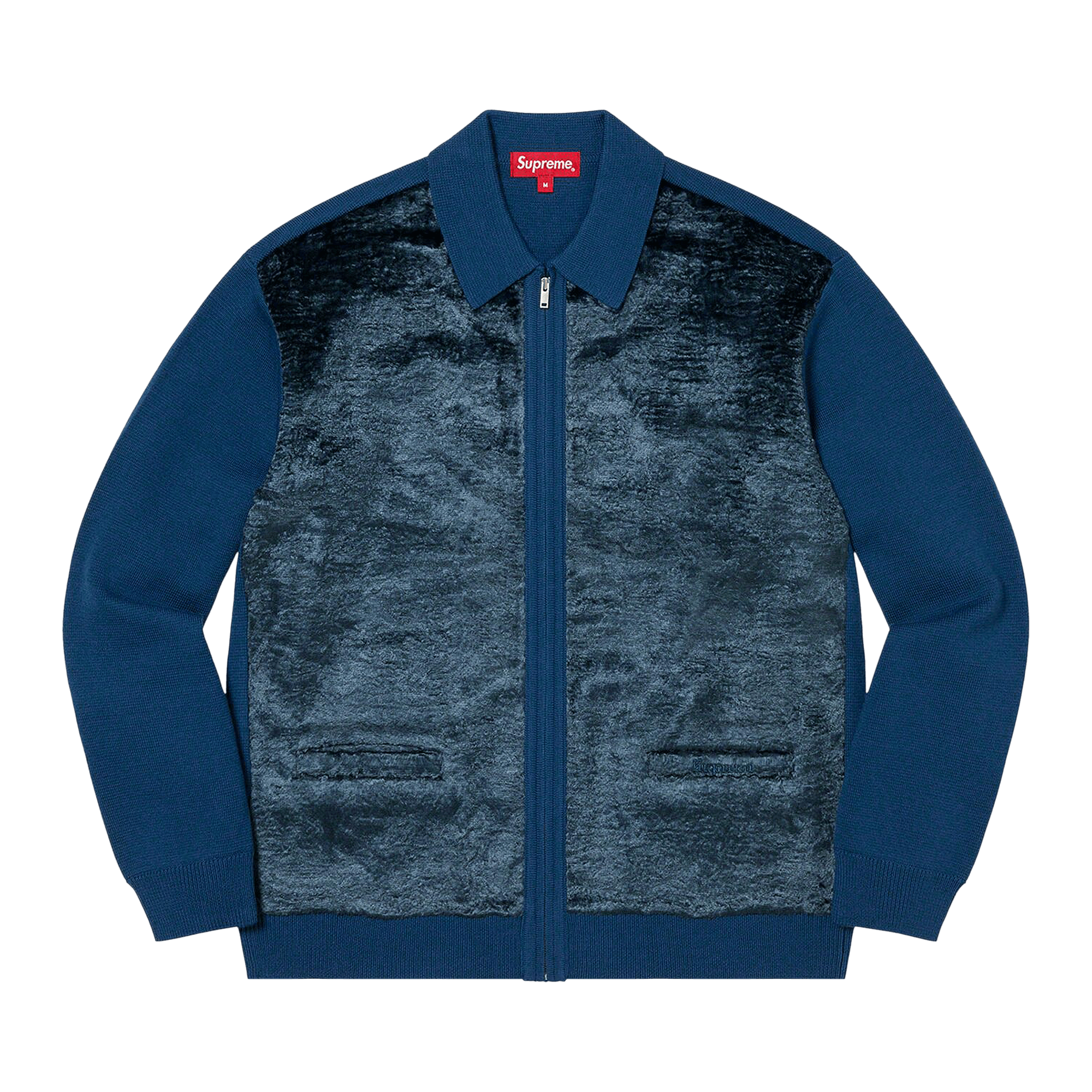 Supreme Faux Fur Zip Up Cardigan 'Blue'